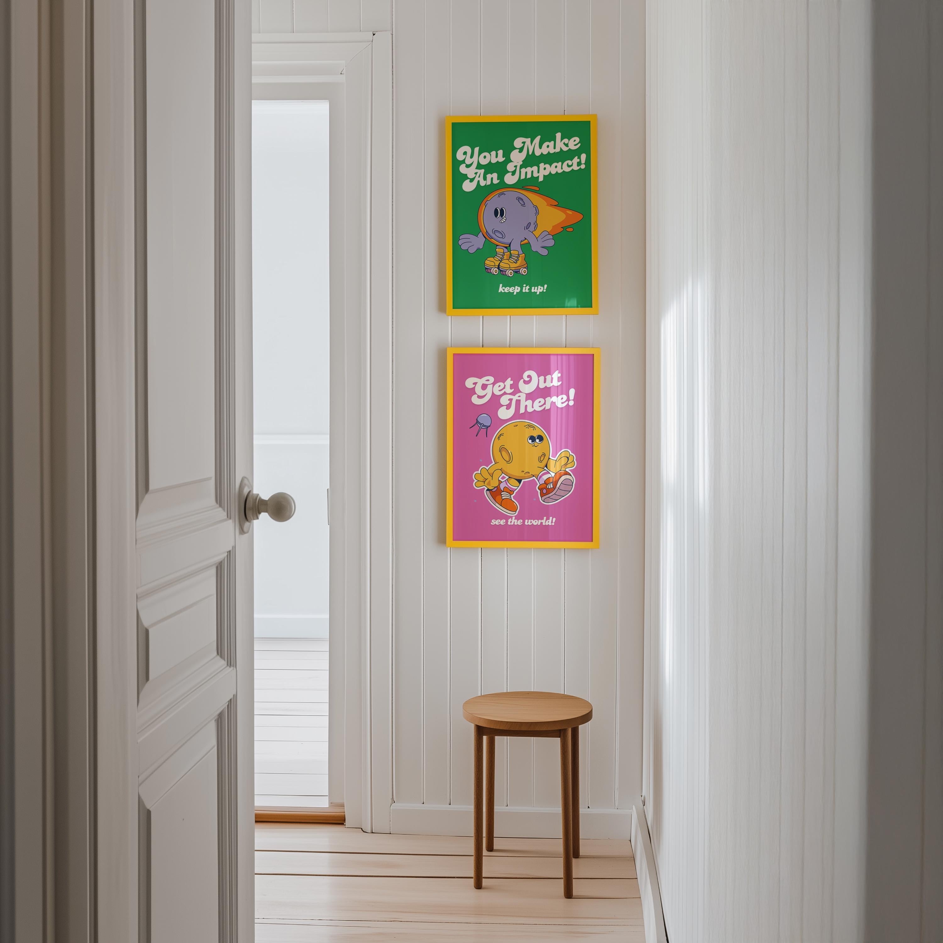 Kids Wall Art, Gallery Wall Set of 2, Kids Art Prints, Classroom Decor, Classroom Poster, Digital Art Print Set, Space Art Print