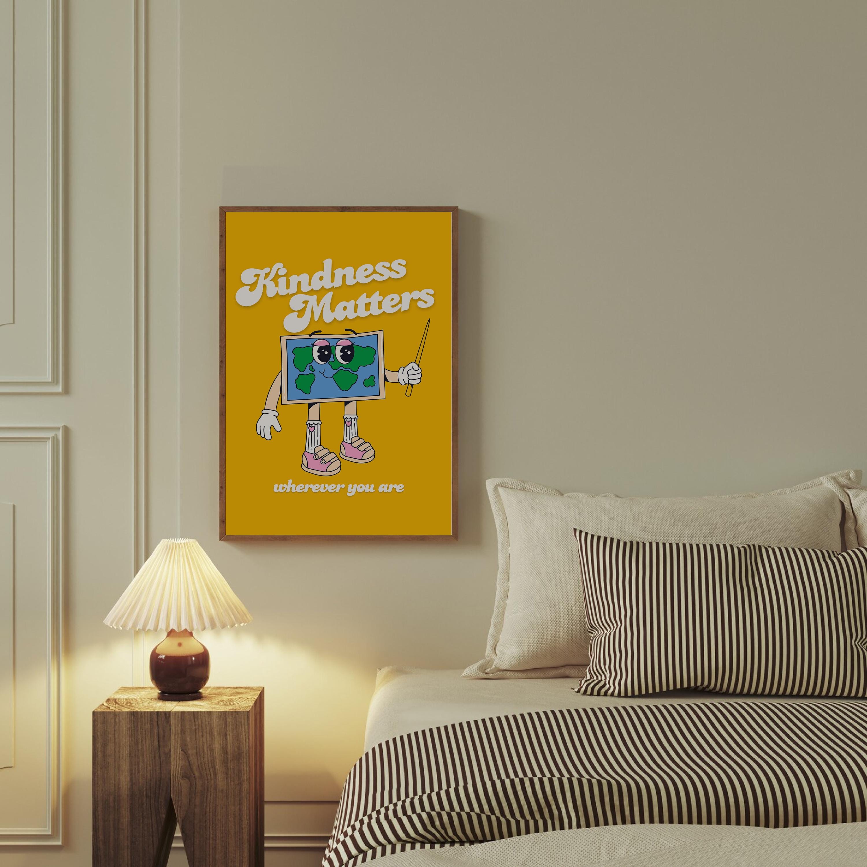 School Print, Inclusivity Digital Print, Instant Download, Kindness Matters Art, Retro Art Print, Classroom Posters, Kids Room Art