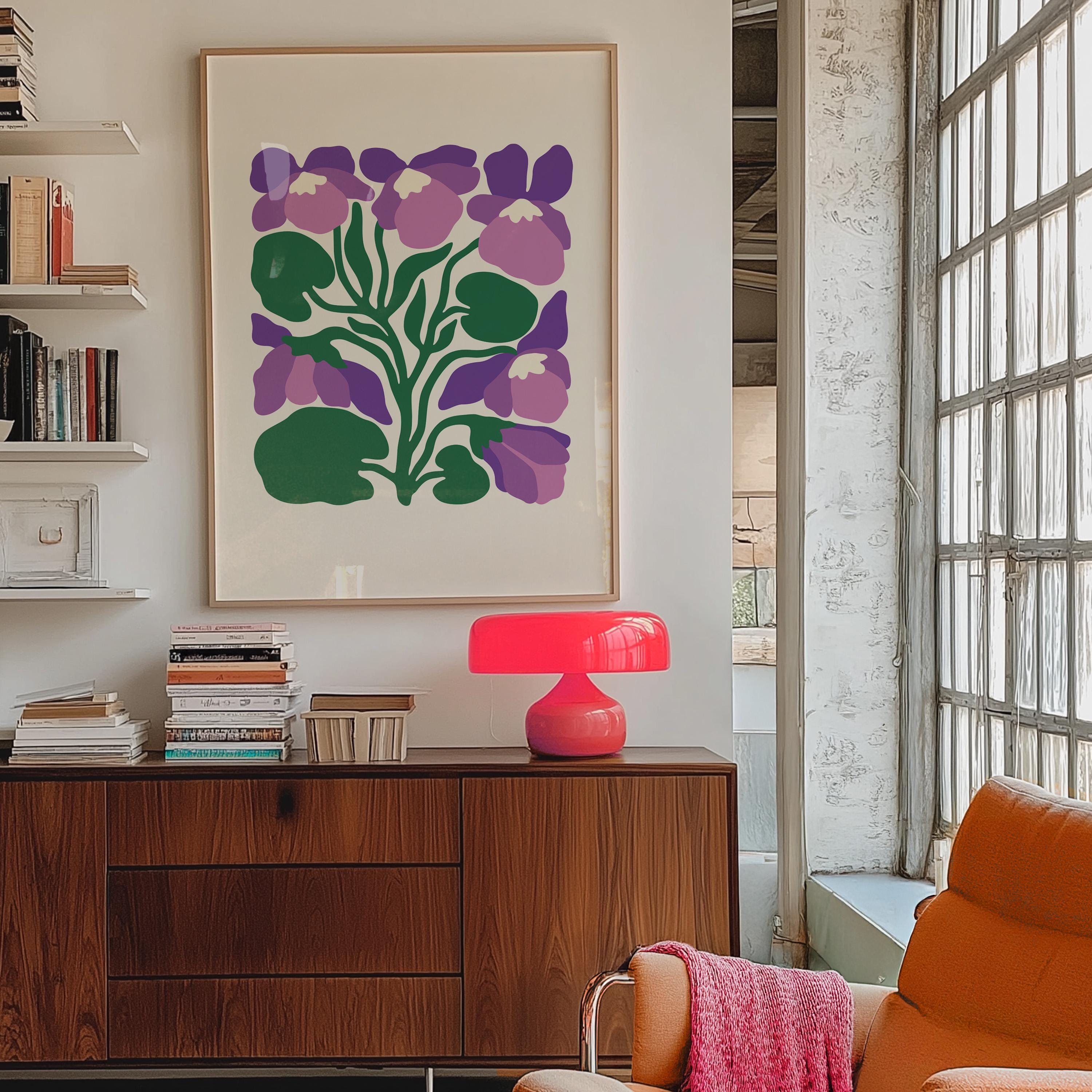 Bouquet of Flowers, Floral Art, Simple Flower Art, Floral Decor, Colorful Print, Girls Bedroom, Gift Idea, Inspirational Art, Minimalist Art