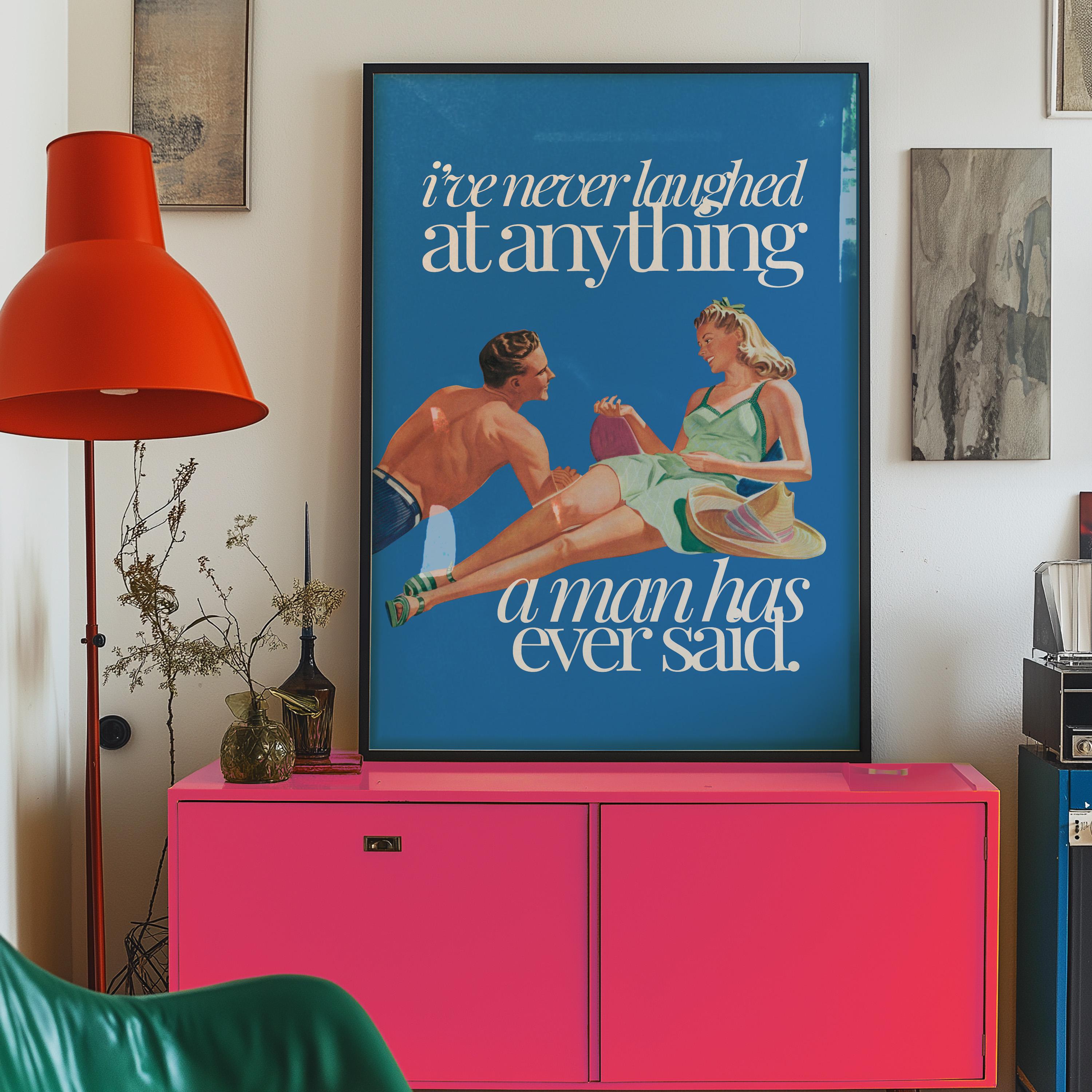 Wall Art Print, Blue Aesthetic Art, Apartment Art, Feminist Art, Living Room Decor, Retro Funny Women Art, gs print shoppe, Sassy Art