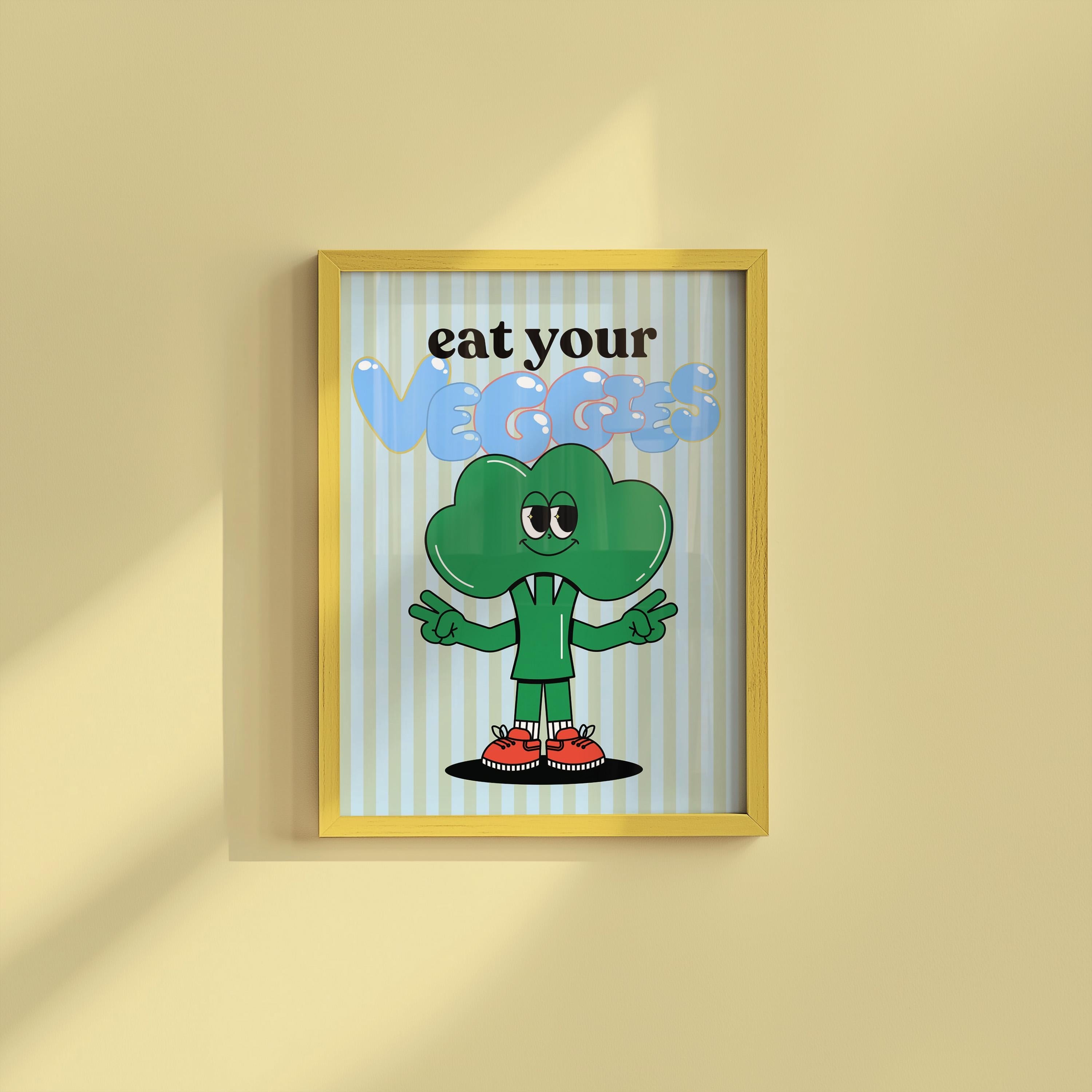 Retro Mental Health Print, Therapy Office, Counseling Wall Art, Digital Prints, Eat Veggies Art, Health and Wellness Poster, GS Print Shoppe