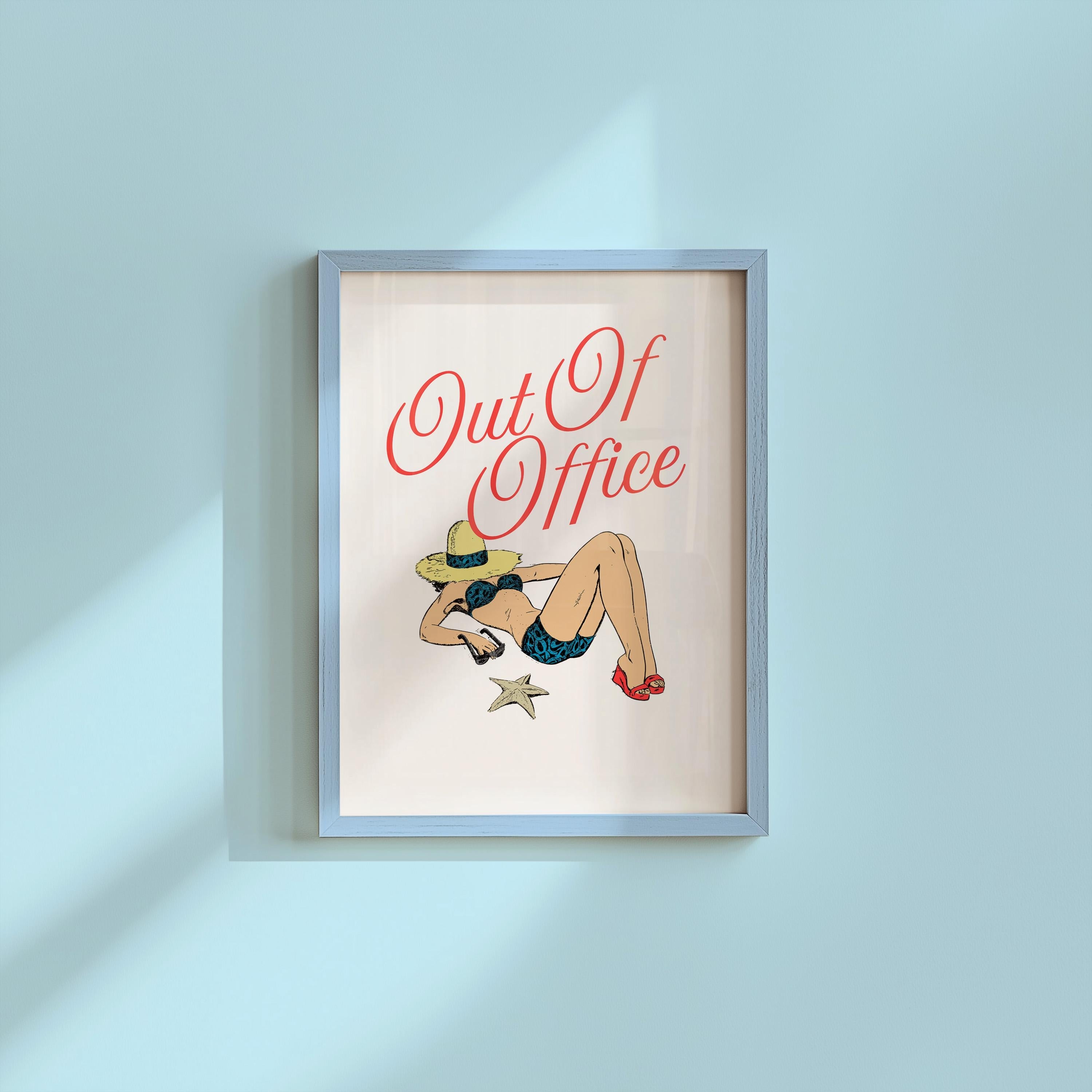 Out of Office, Vintage Art print, Retro Ad, Maximalism Decor, Trendy Posters, Girly Prints, Quirky Art Print, Sassy Poster, GS Print Shoppe