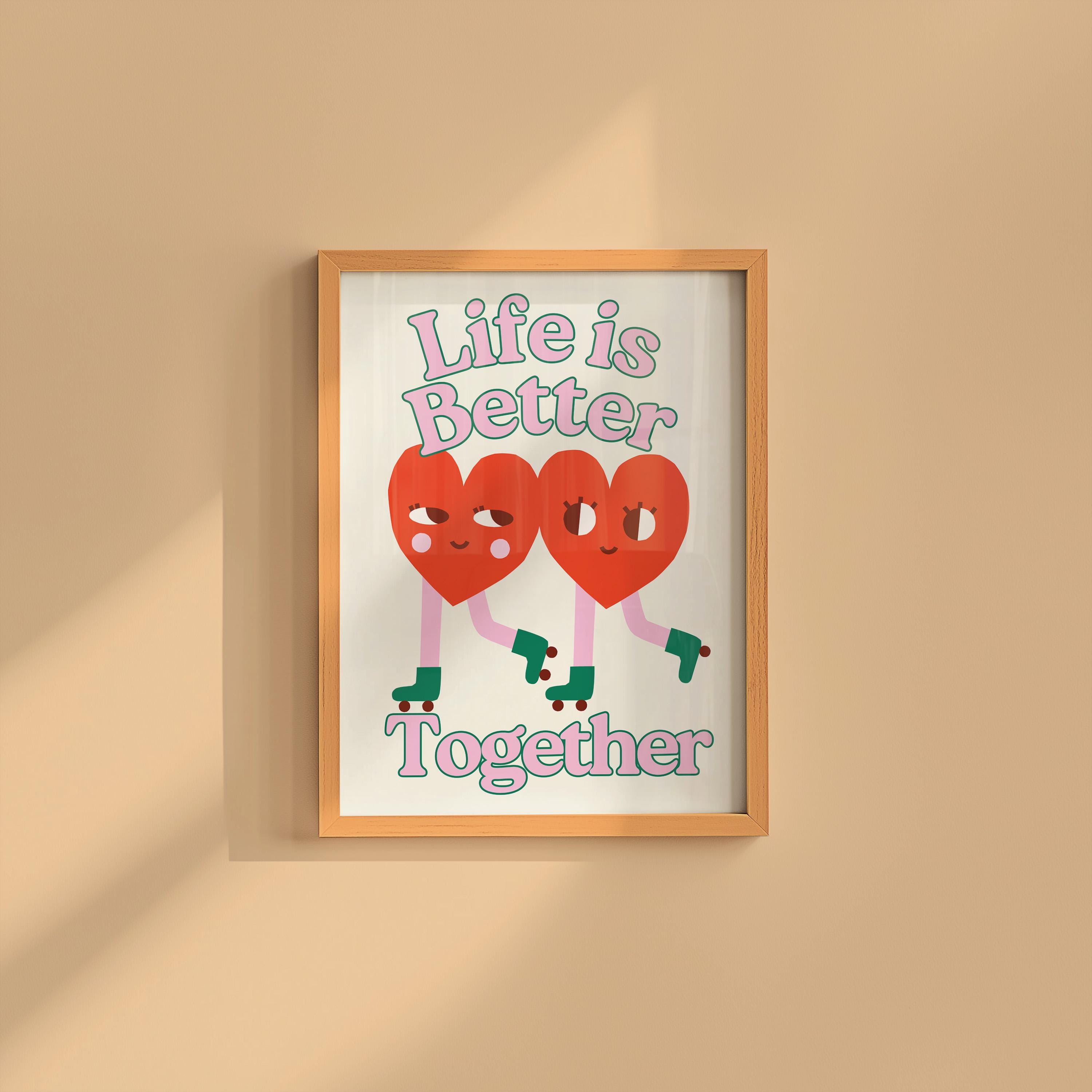 Classroom Art, Kids Room Art, Downloadable Print, Cartoon Art, Friendship Posters, Trendy Posters, Vintage Mascot Art, Cute Positive Poster