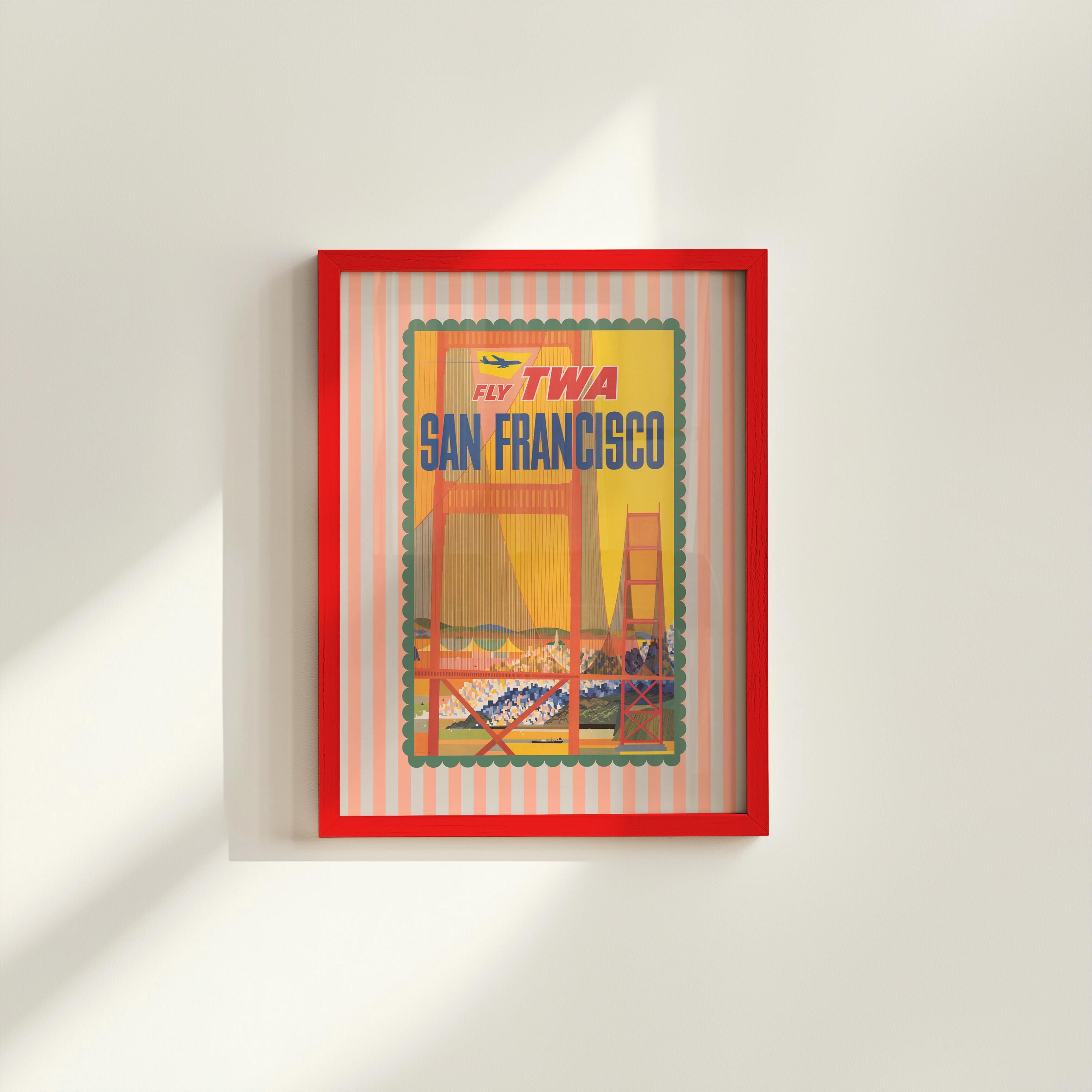SF posters, san francisco art, san francisco decor, sf art print, retro art print, california posters, greetings from sf, gs print shoppe