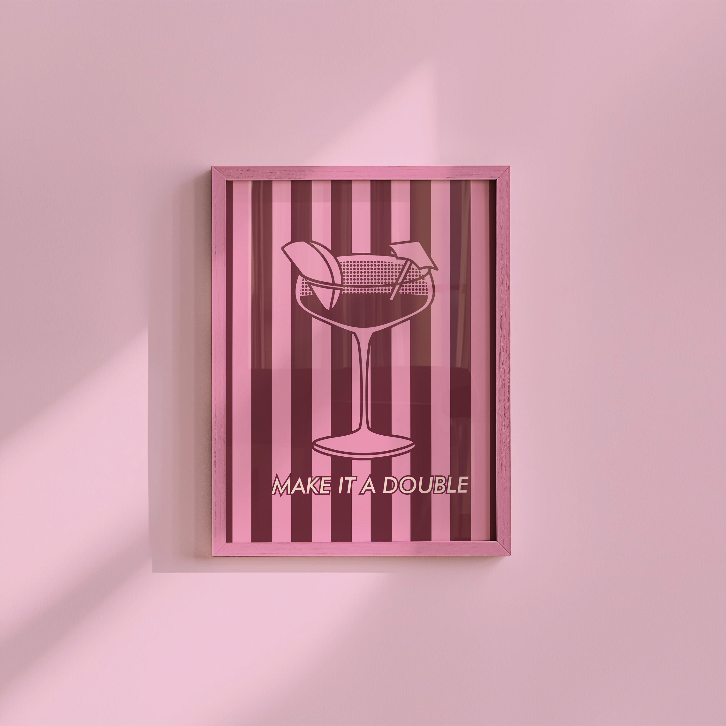 Best day poster, Pink Wall Art, Preppy College Dorm Room Decor,Girly Poster, Daily Affirmation quote, Pink Striped Decor, Digital Art