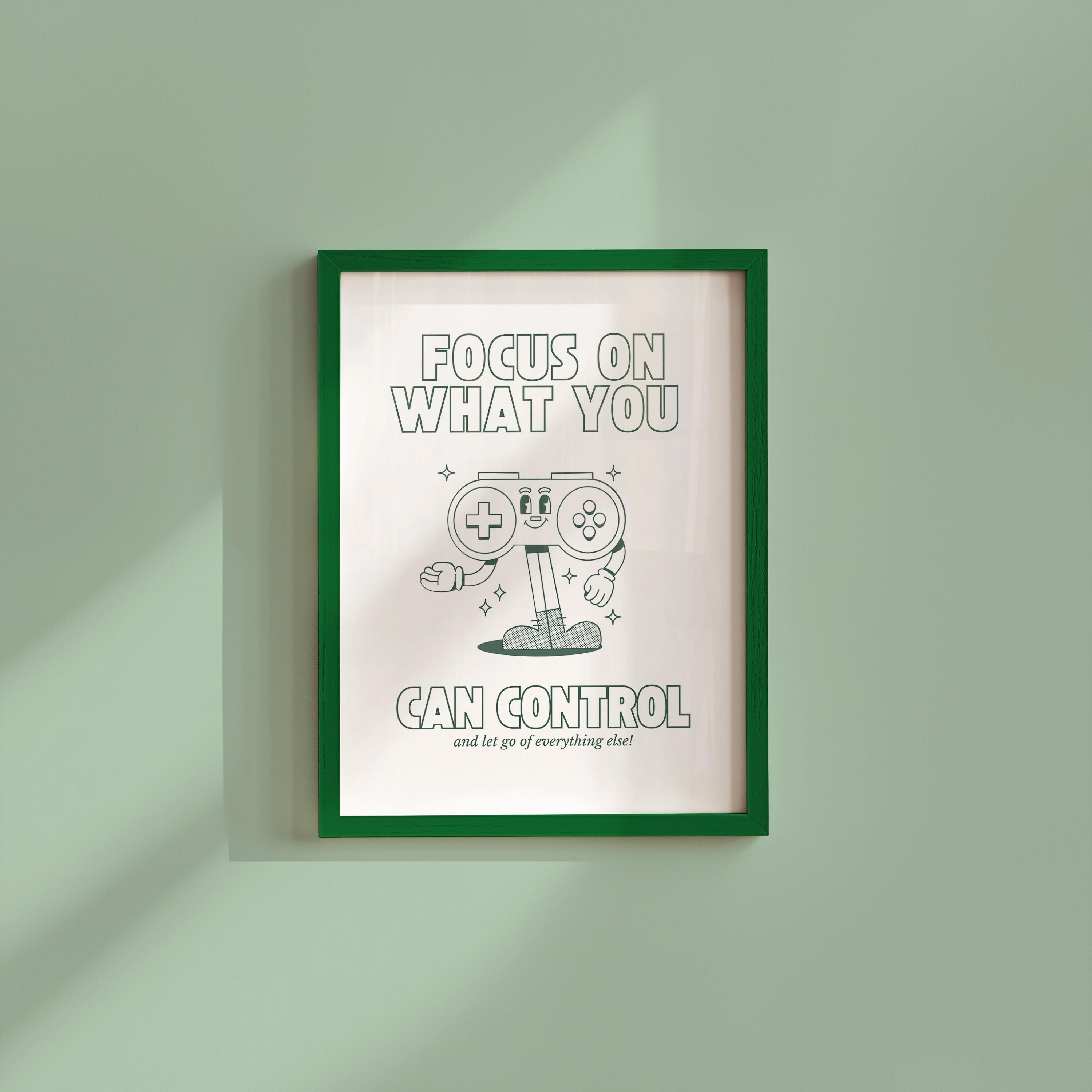 Game Control Art,Gamer Art,Downloadable Print,70s Art Print,Retro Character Art,Trendy Posters,Vintage Mascot Art,Cute Positive Art