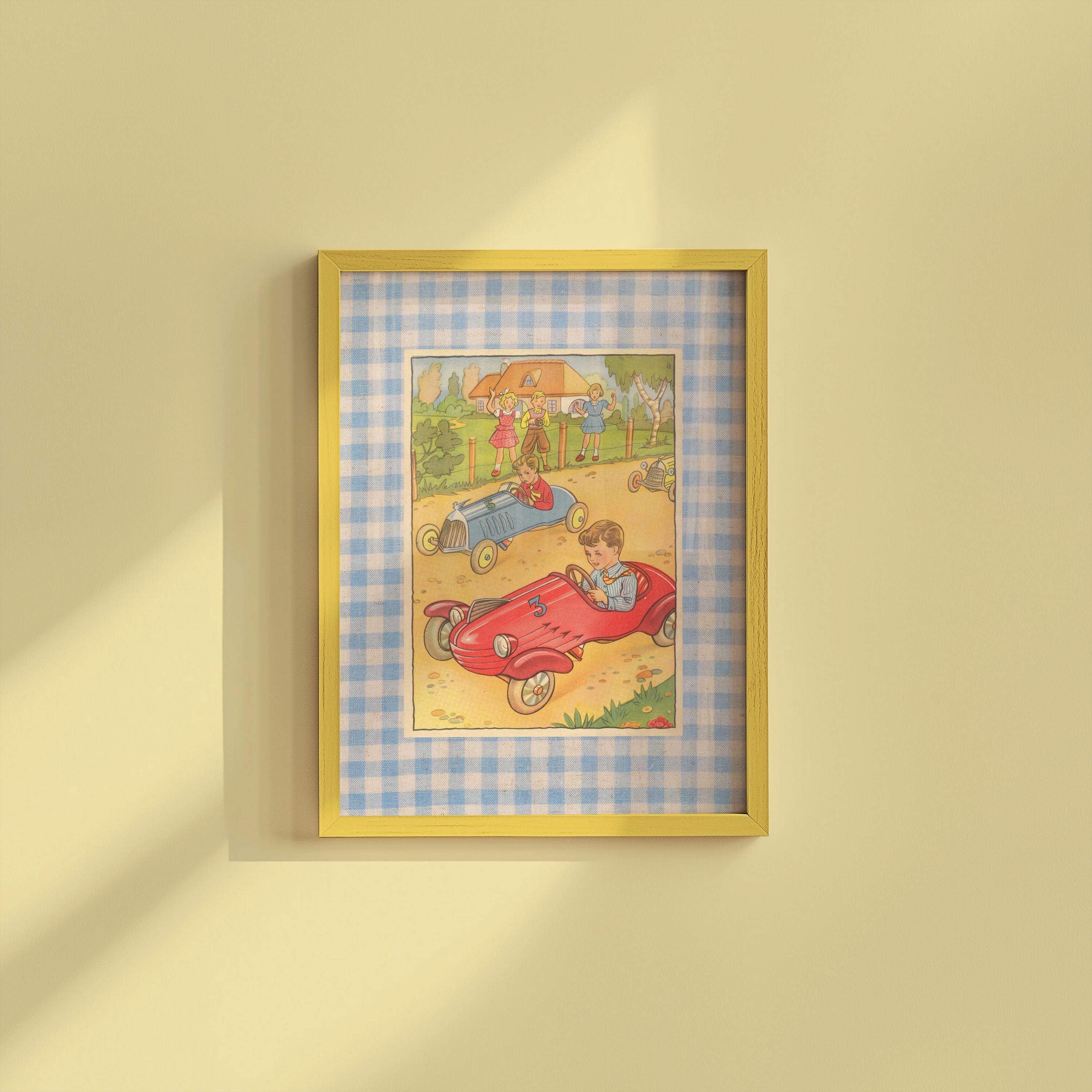 Nursery Prints, DIGITAL DOWNLOADS Poster, Vintage Nursery, Blue Checker Art, Literary Kids Room Decor, Retro Wall Art, GS Print Shoppe