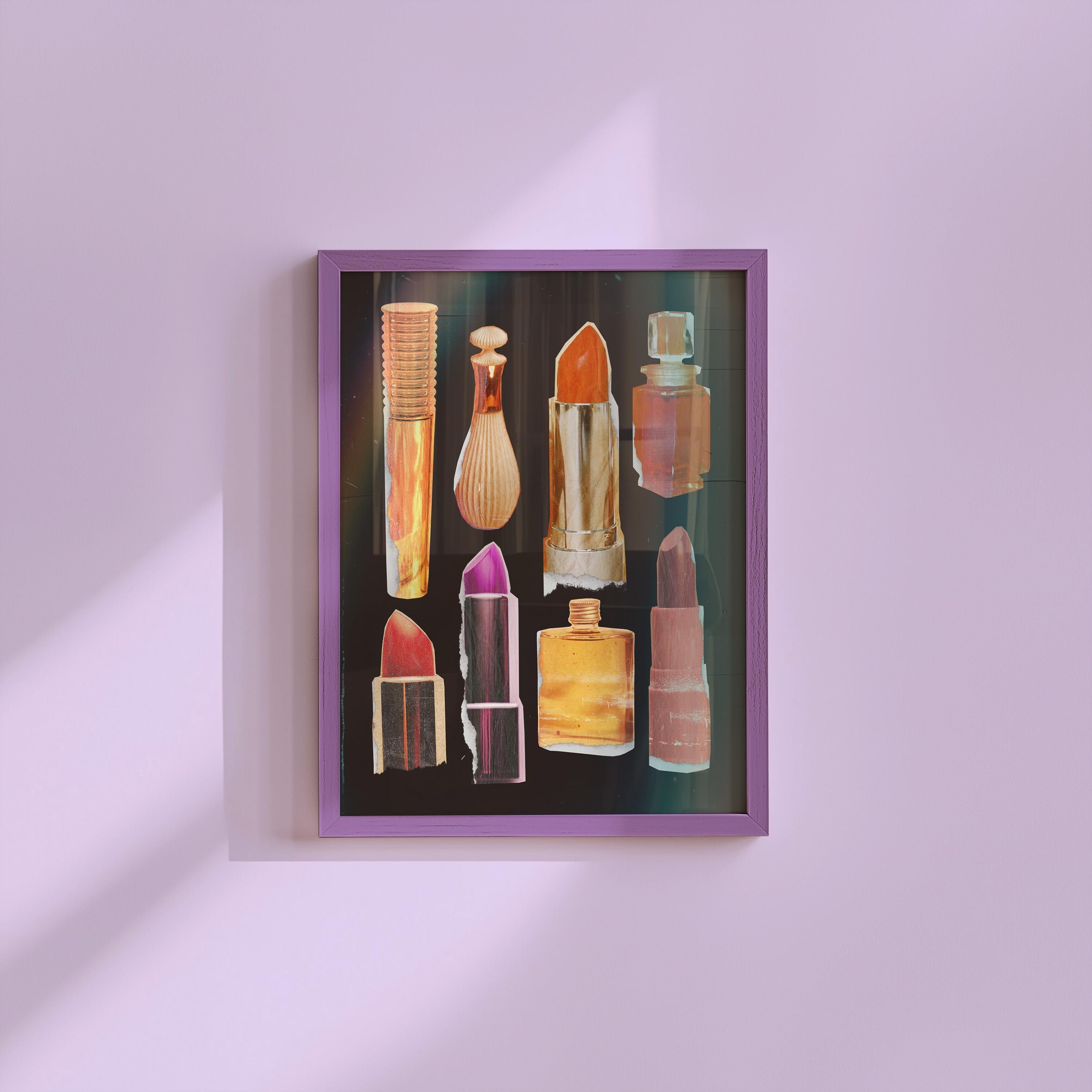 Fashion Art Print, Digital Downloads, Lipstick Art, Bathroom Art Print, Trendy Girly Art,Retro Makeup Art, It Girl Aesthetic Wall Art
