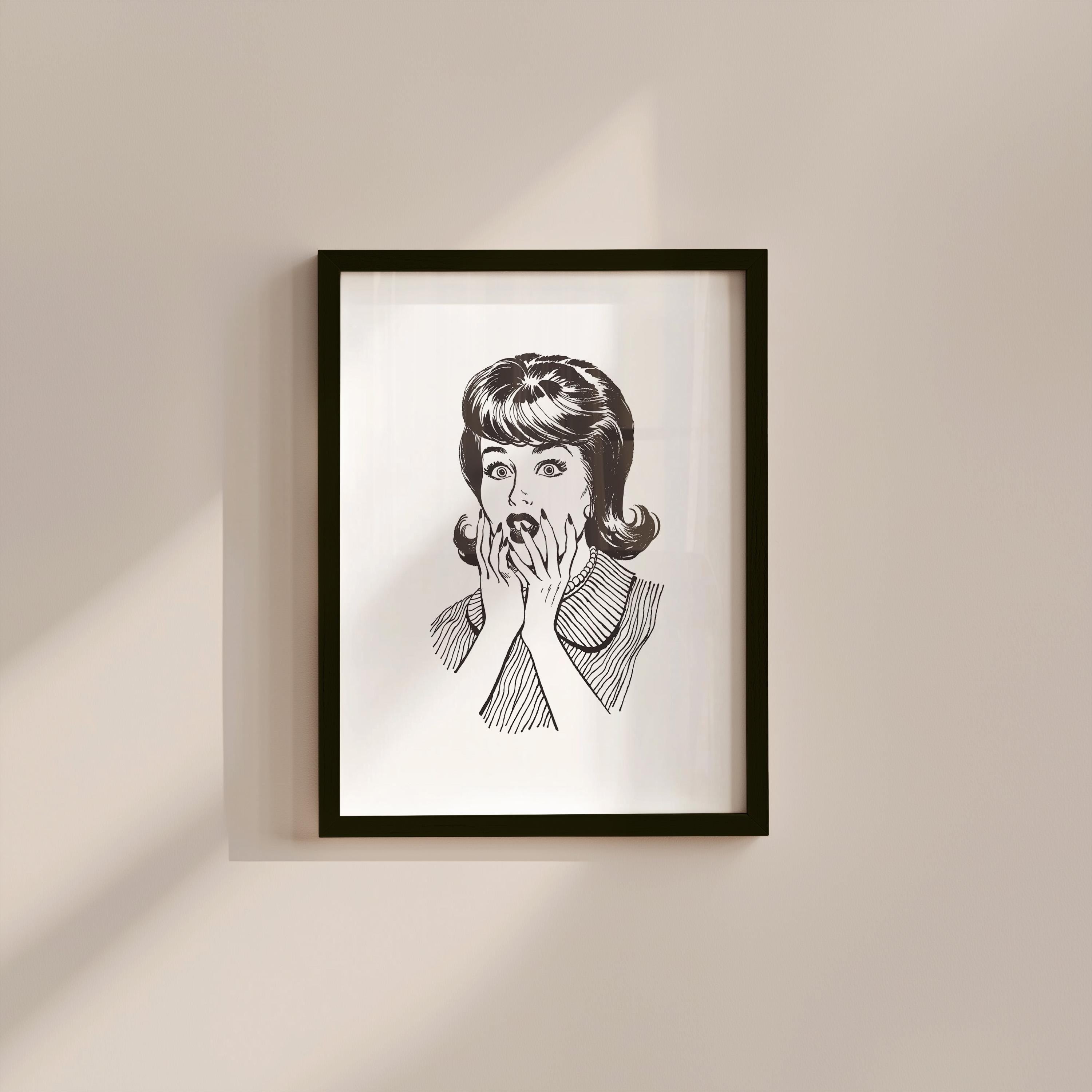 Retro Cartoon Female Digital Art Print