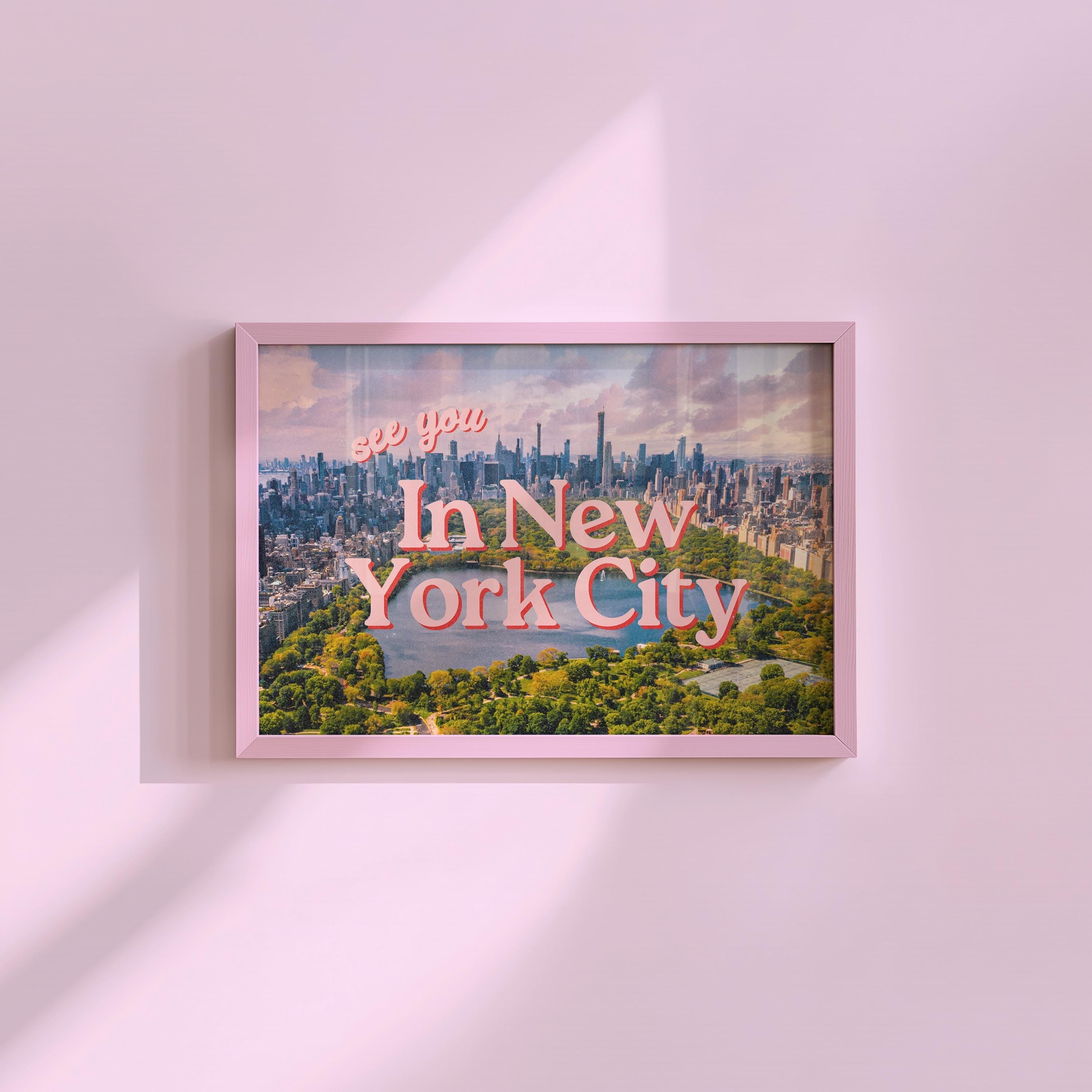 See You In New York City Central Park View Digital Art Print