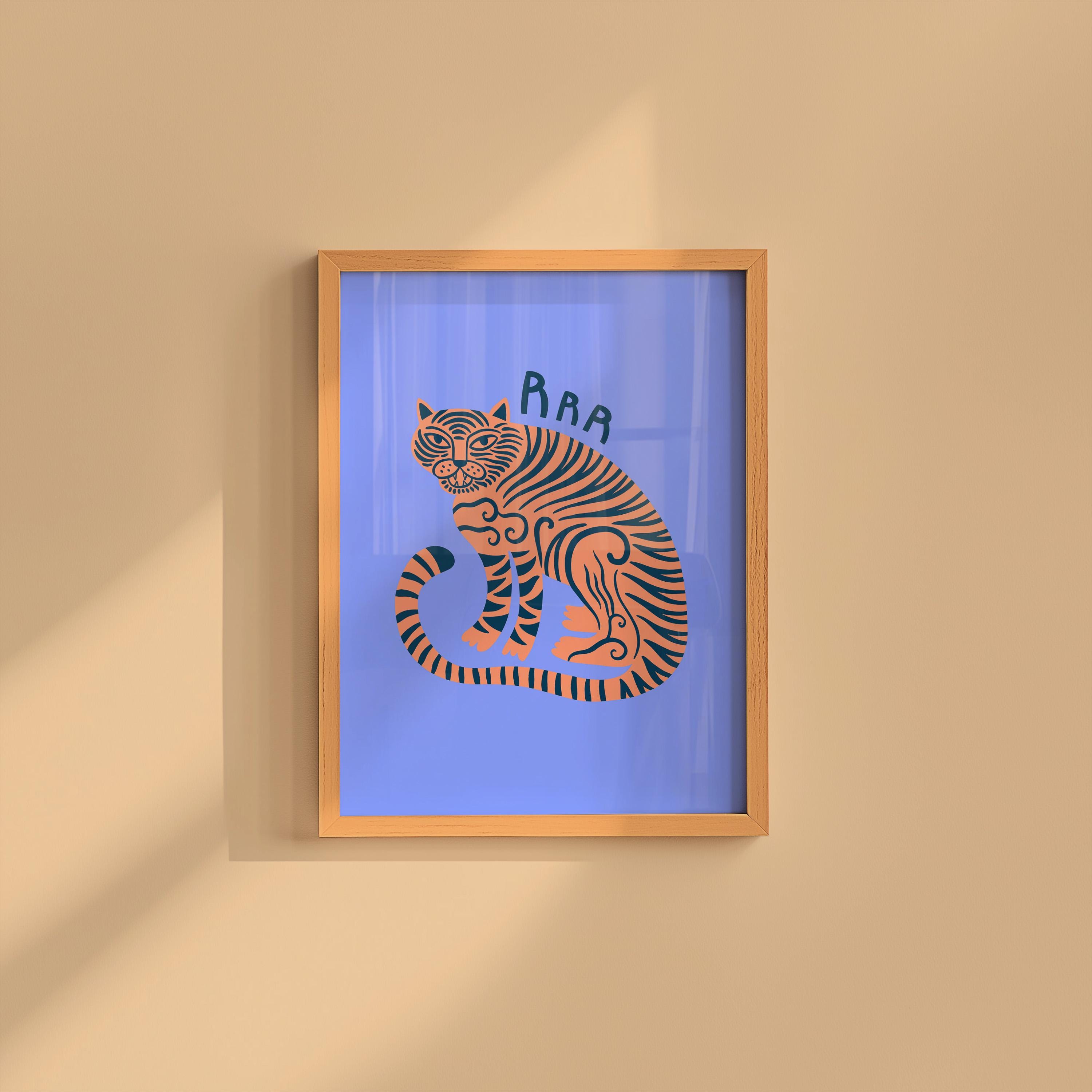 Purple Tiger Digital Art Print