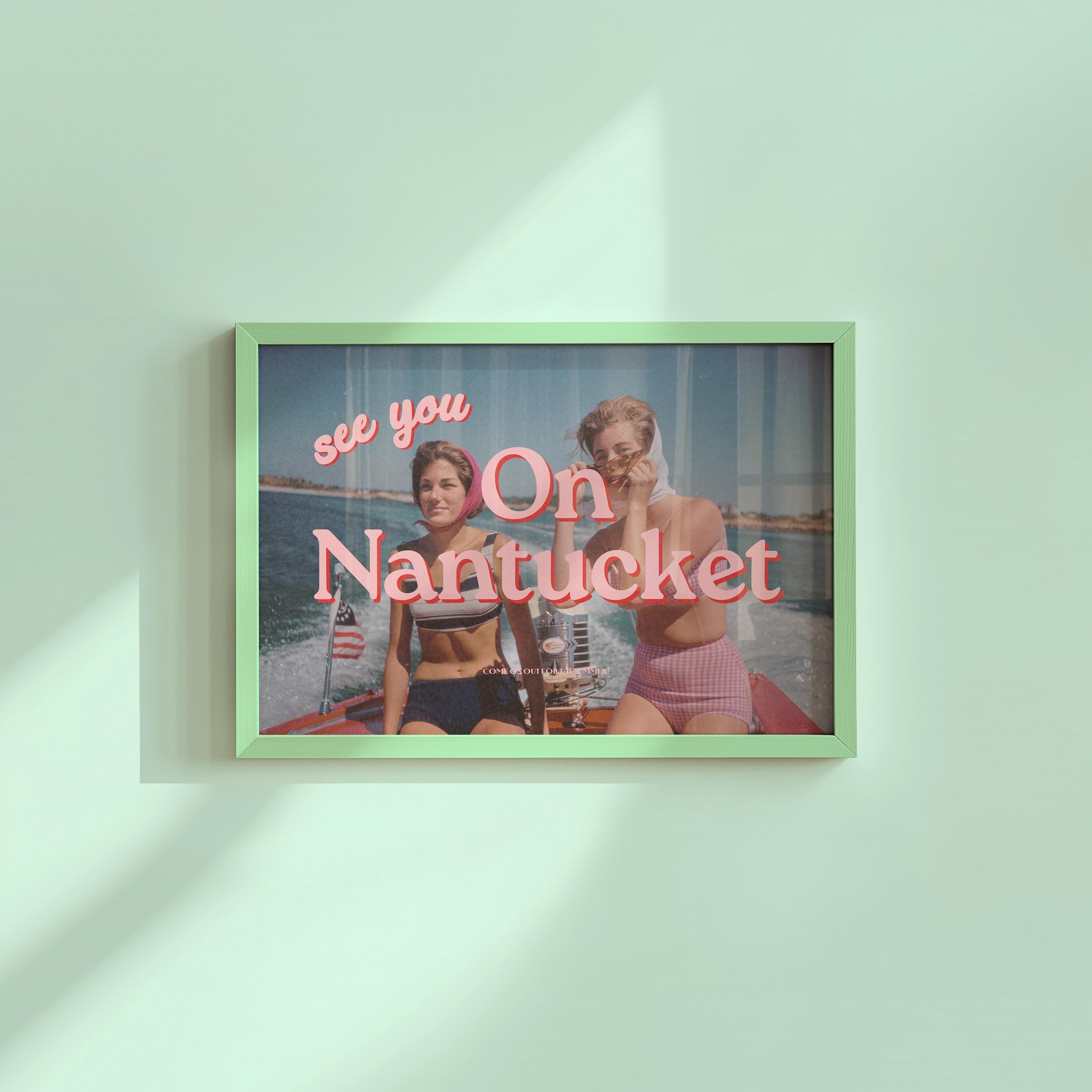 See You On Nantucket Retro Photograph Horizontal Digital Art Print