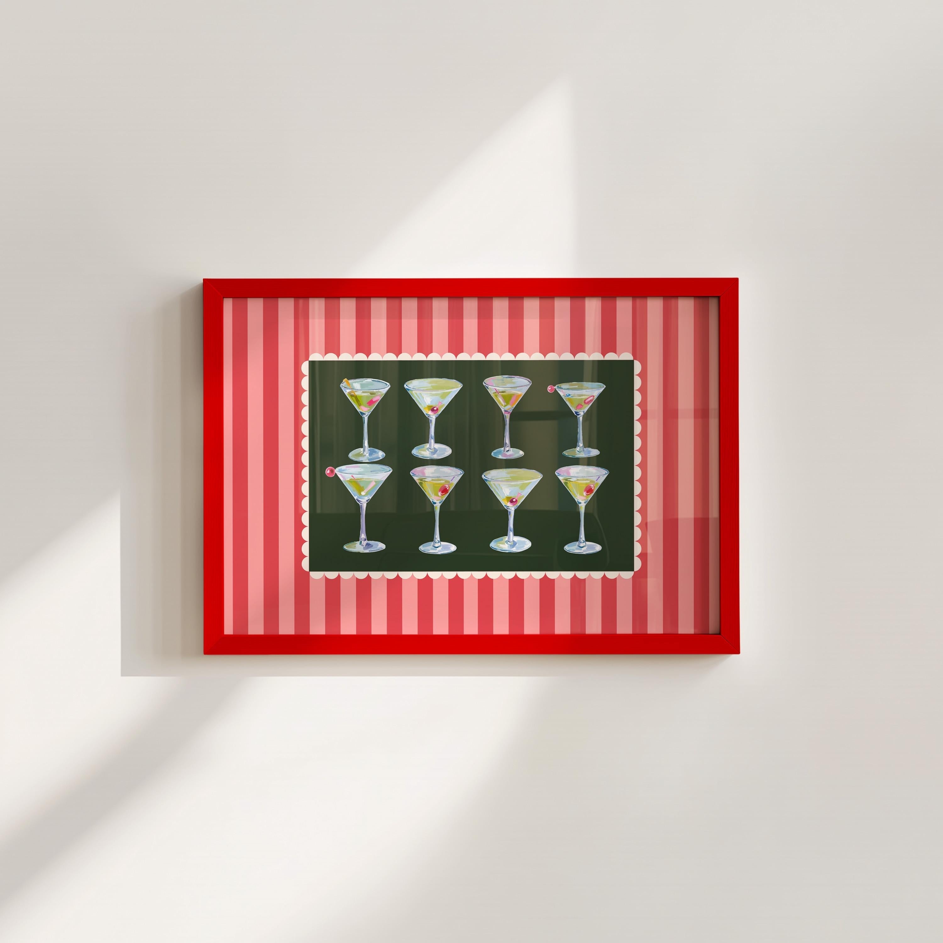 Martini Line Up Digital Art Print