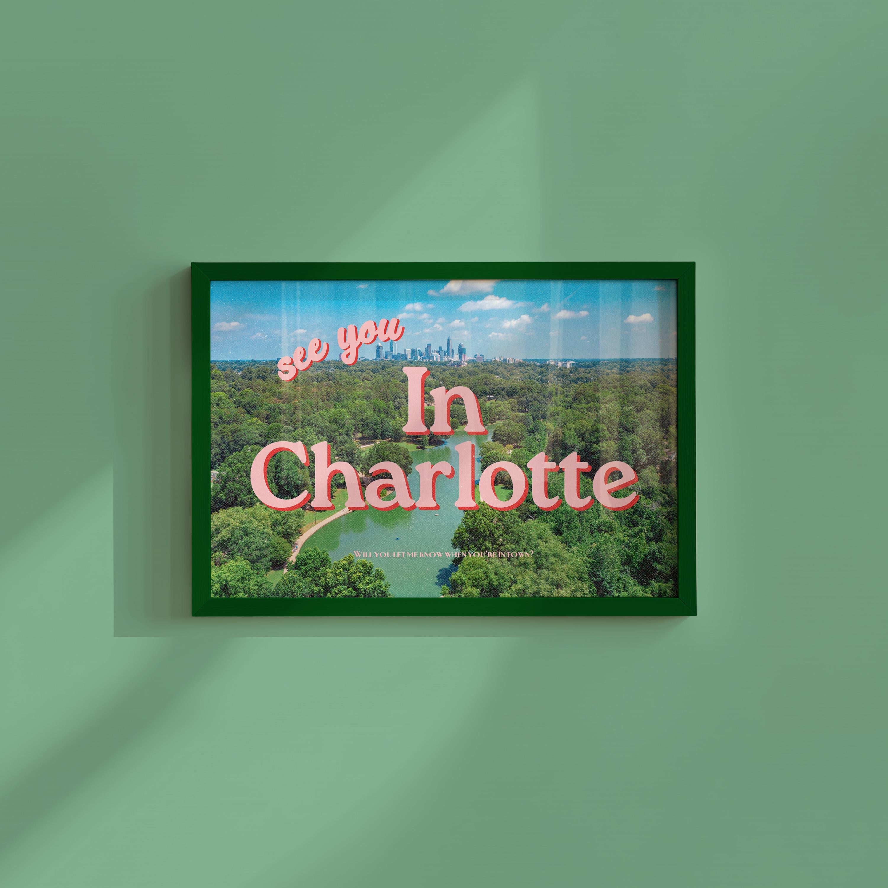 See you in Charlotte Retro Photography Horizontal Digital Art print