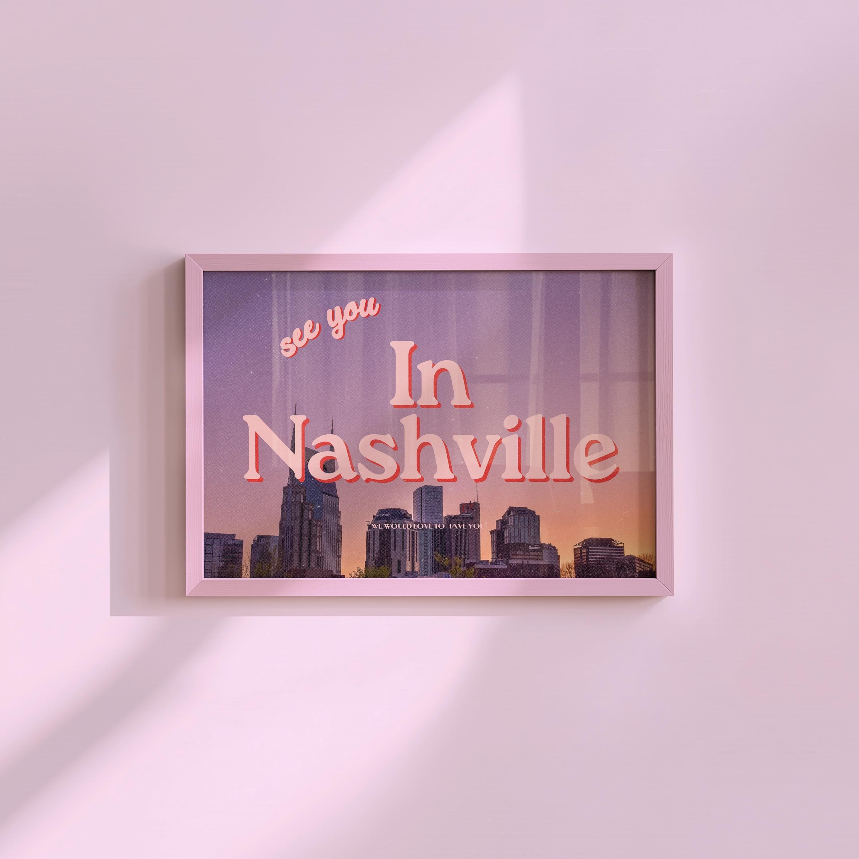 See you in Nashville Retro Photograph Horizontal Digital Art Print