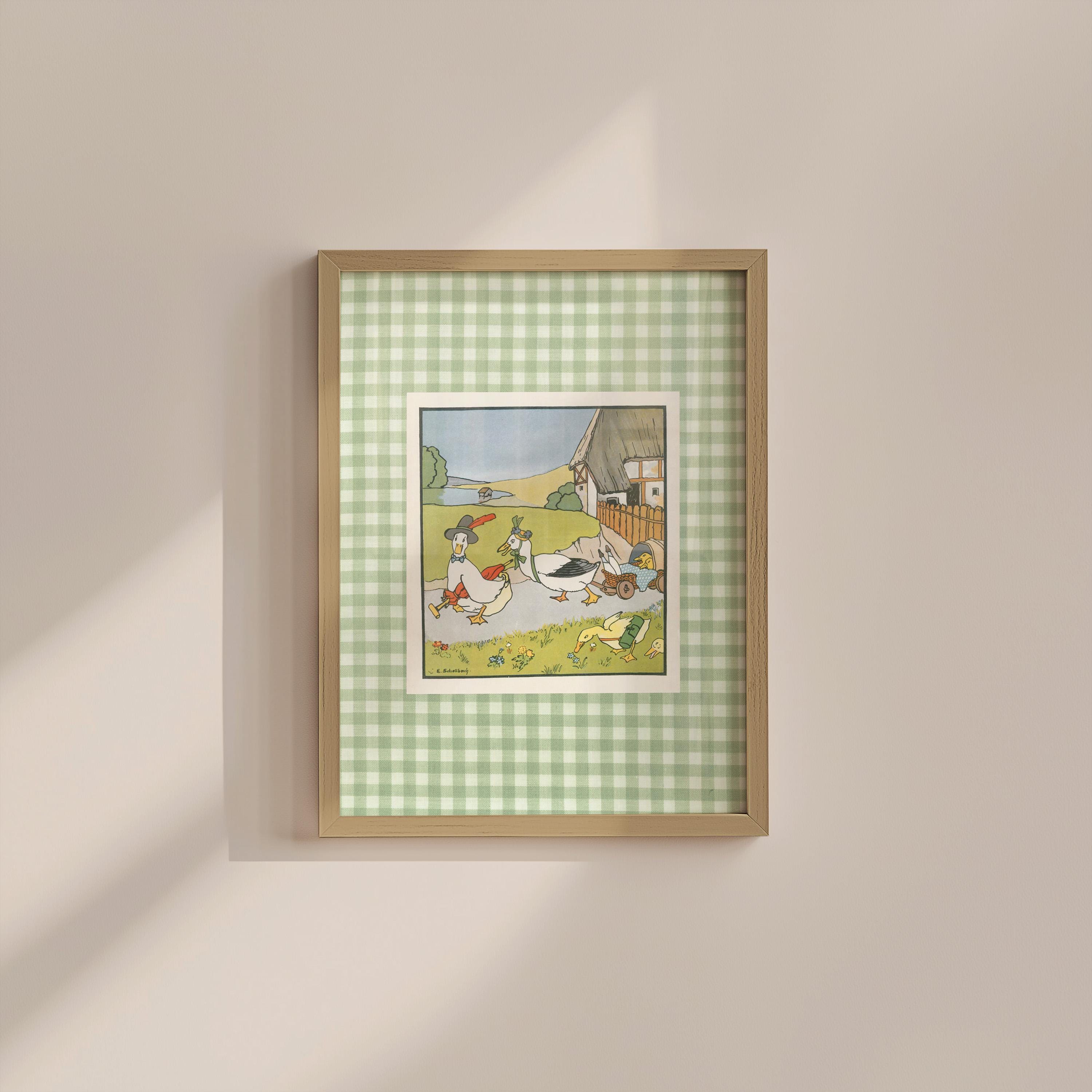 Fairy Tale Goose Vintage Digital Art Print