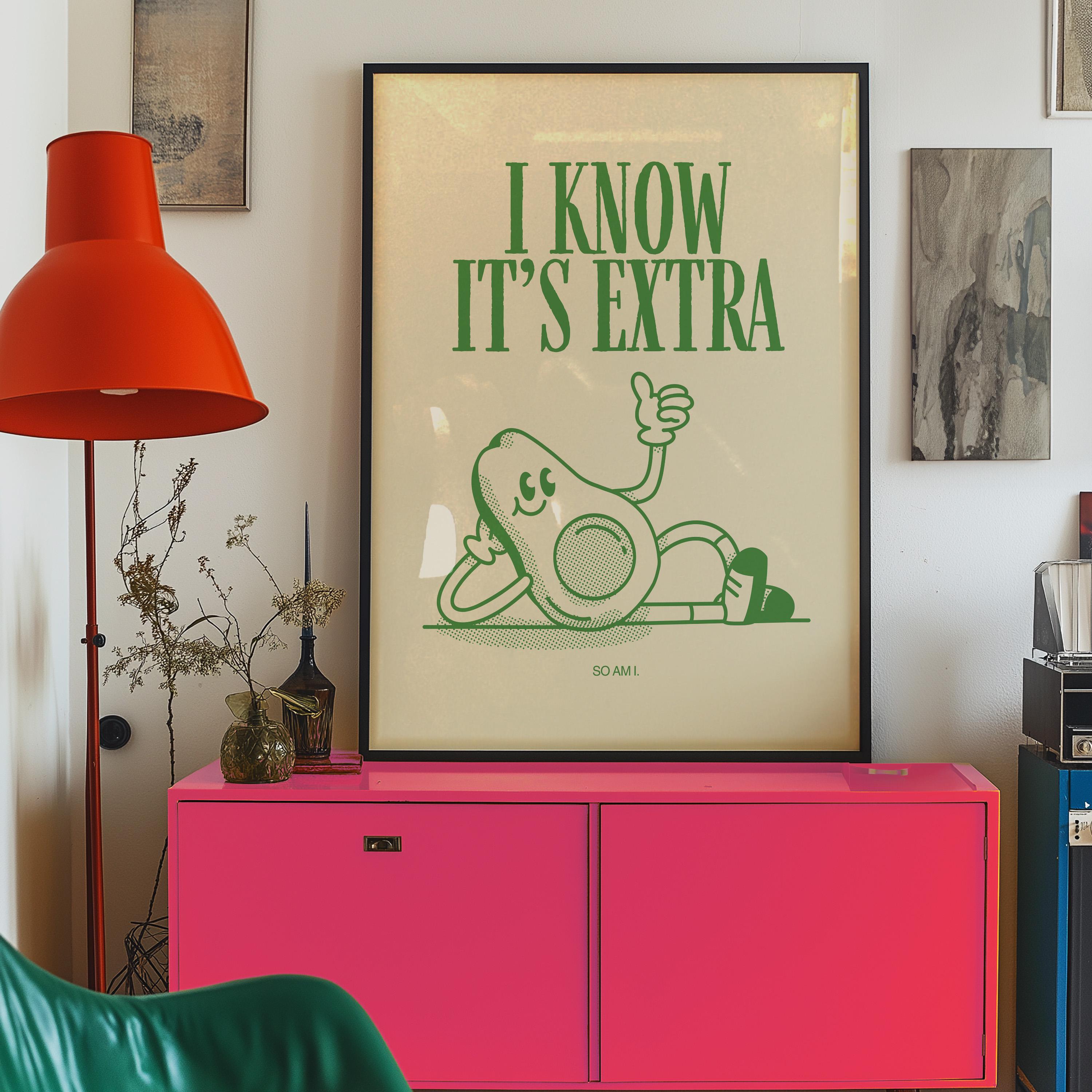 Guac is Extra Cartoon Digital Art Print