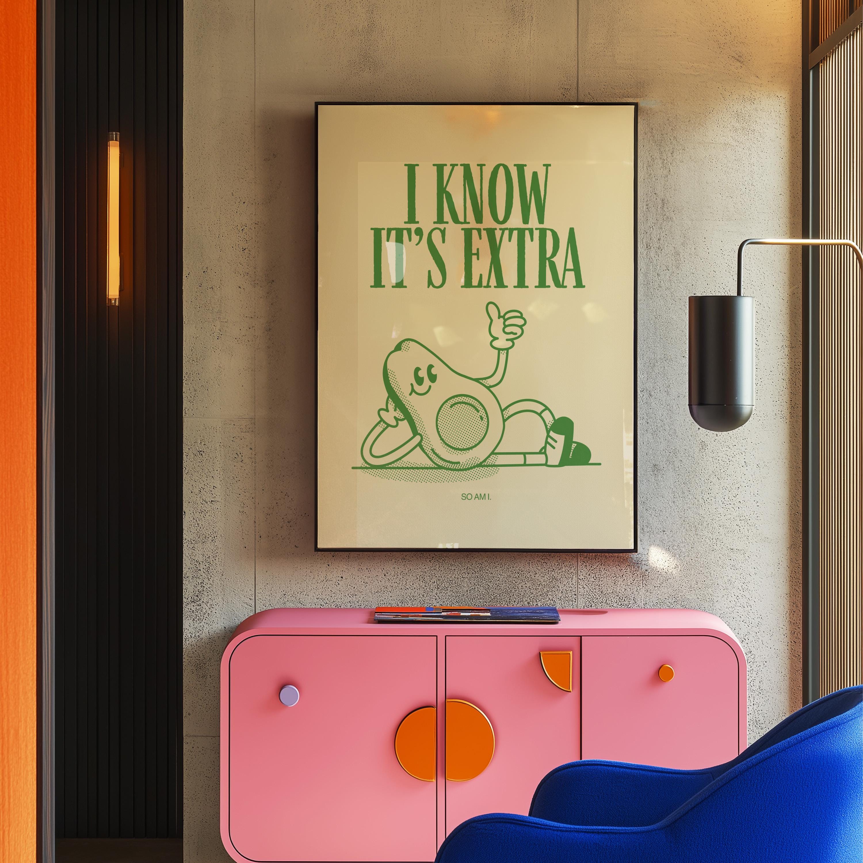 Guac is Extra Cartoon Digital Art Print