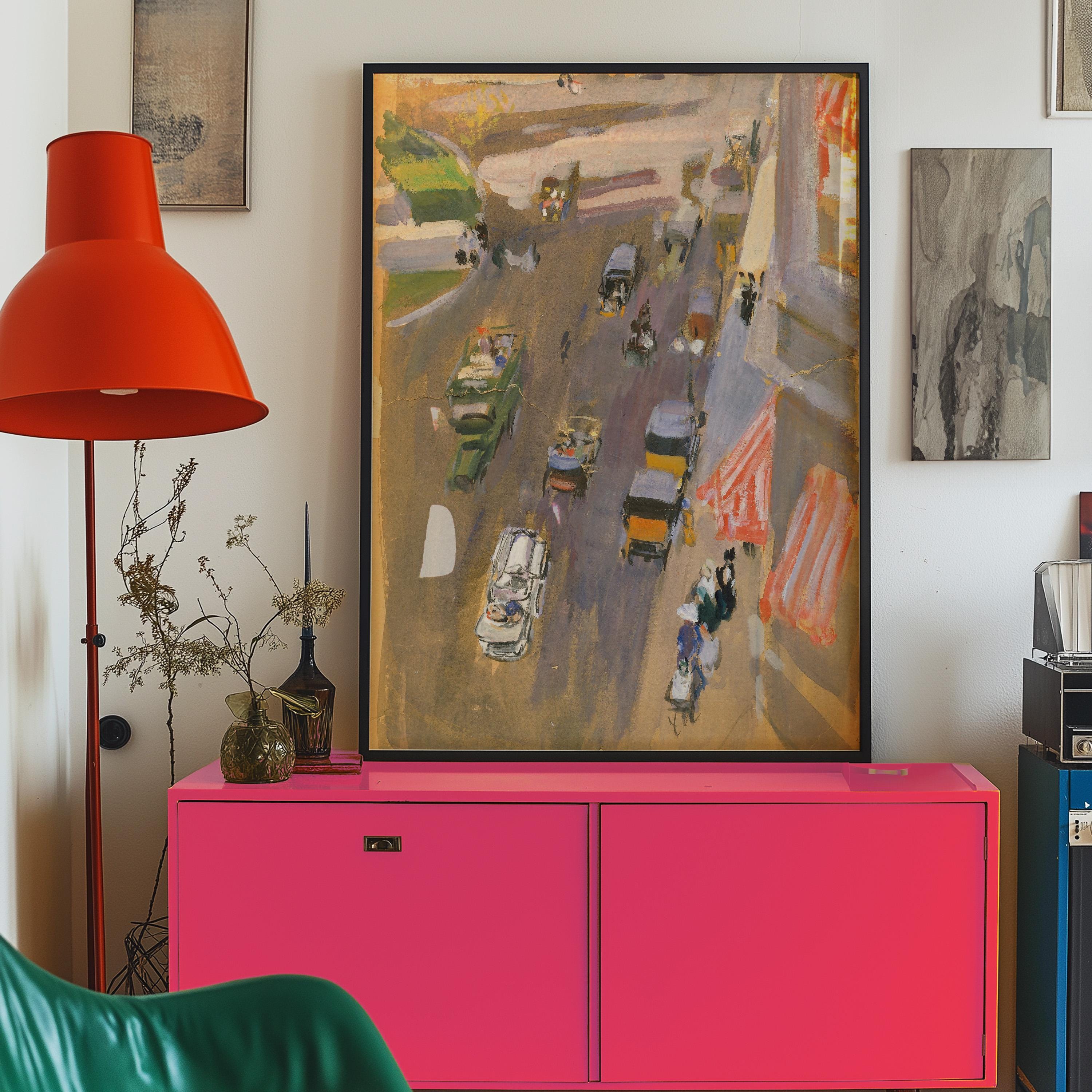 New York Art Print Digital Download - Classic Multi Color City Painting, NYC Wall Decor, Modern New York Prints