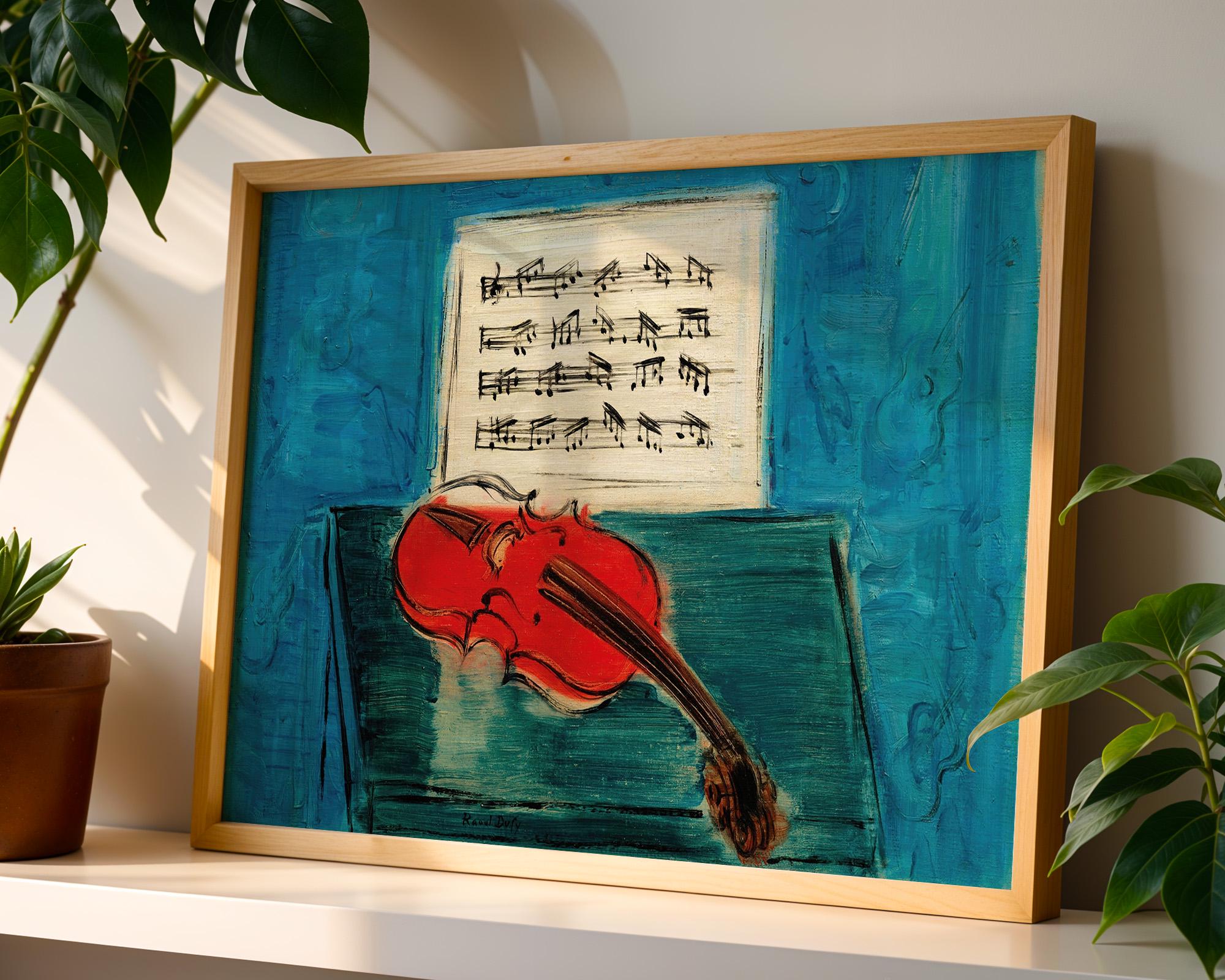 Abstract Music Wall Art | Maximalist Decor | Violin Oil Painting | Vintage Painting Downloadable Print | Mozart Lover Gift