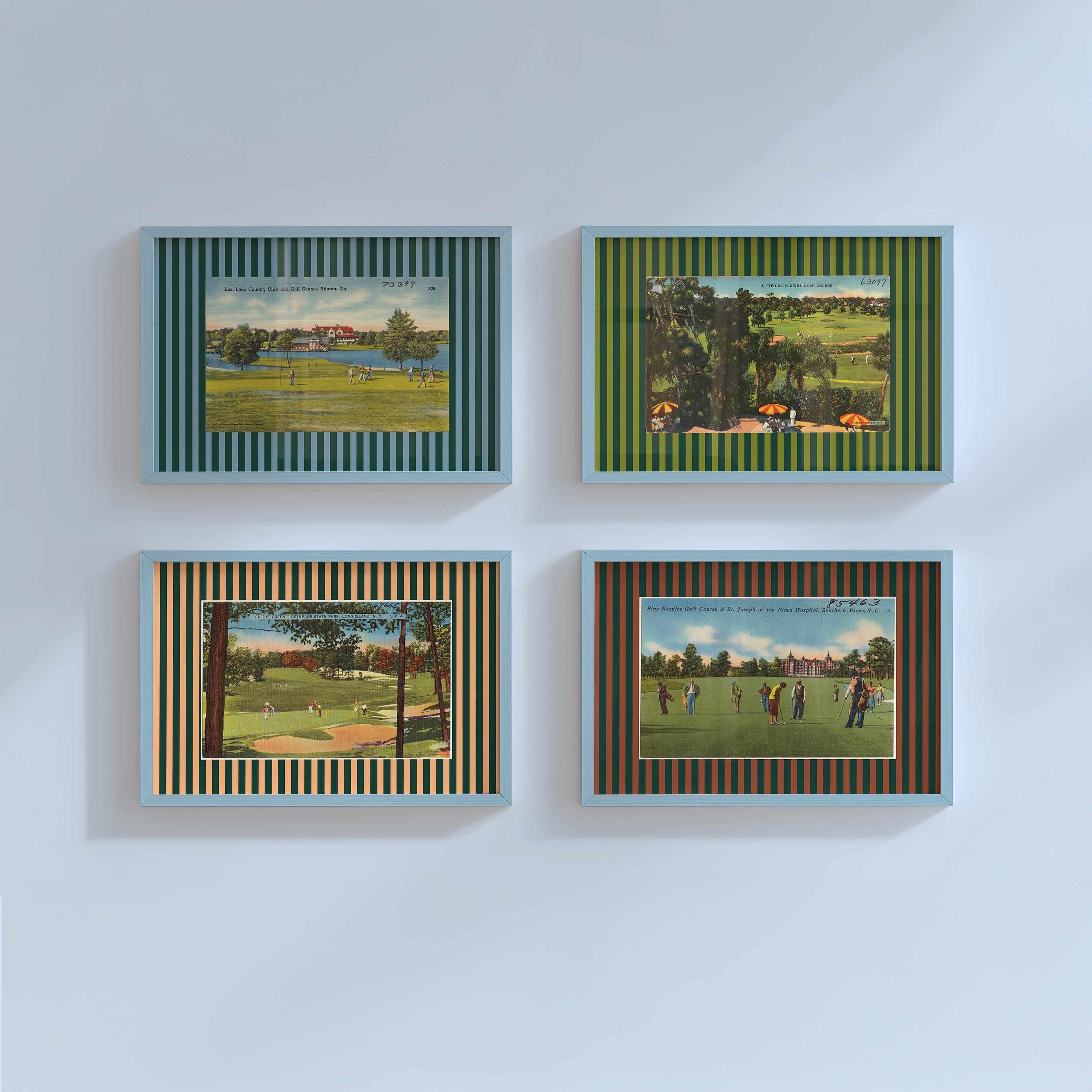 Set of 4 Golf Course Digital Art Prints