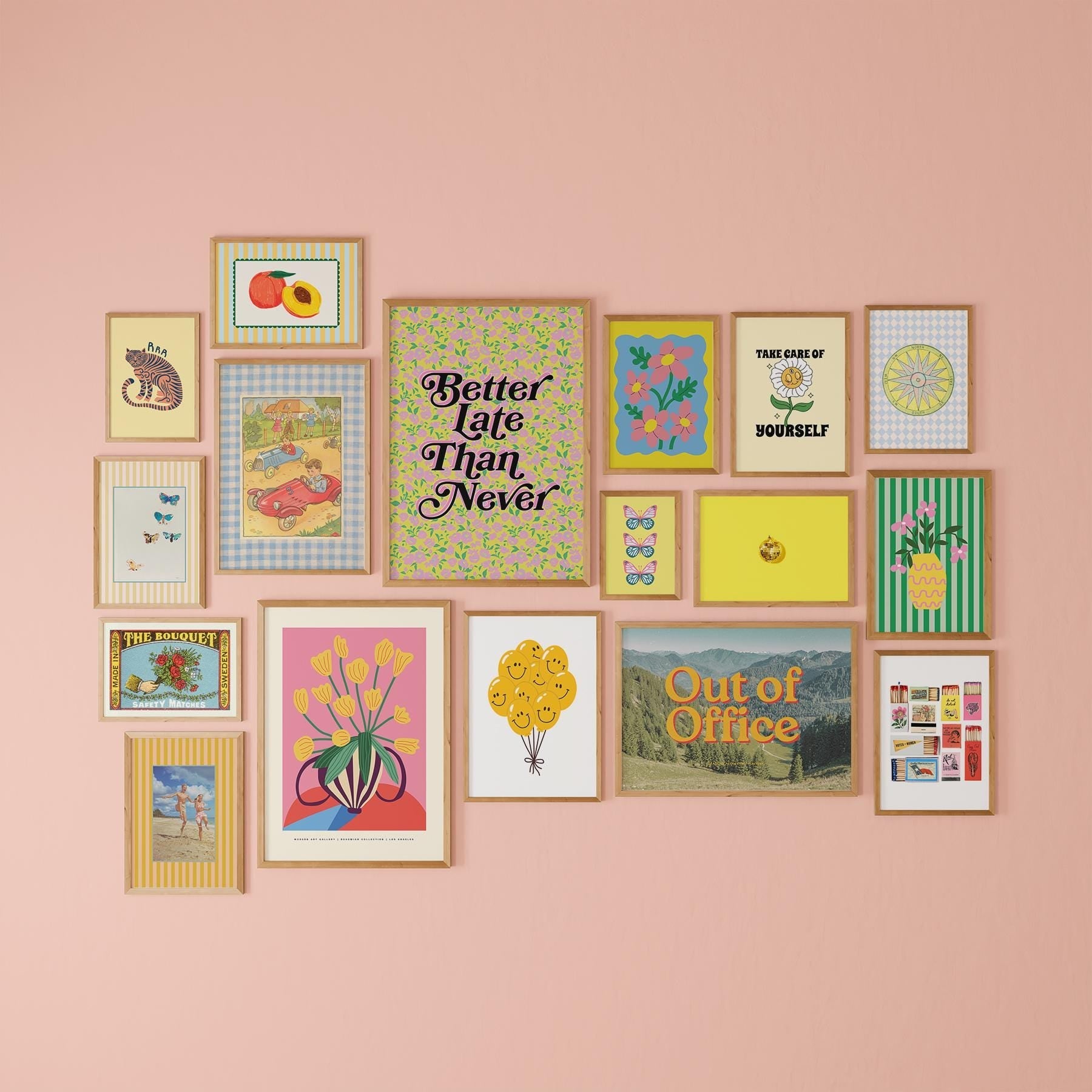Gallery Wall Set of 17 Digital Art Prints