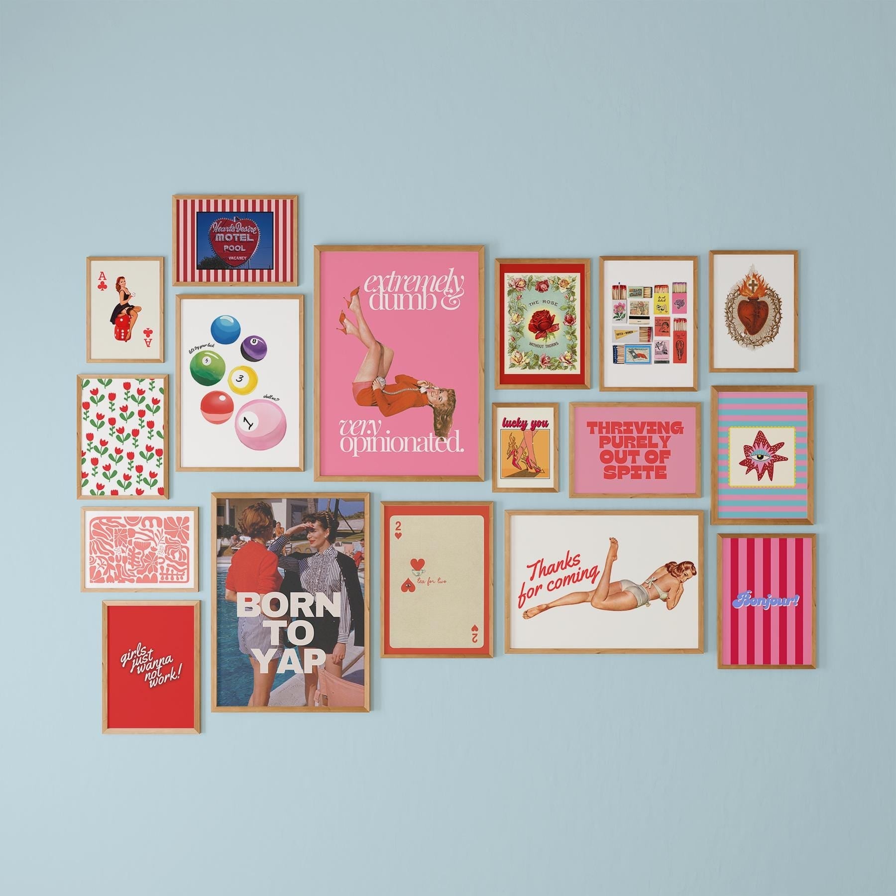 Gallery Wall Set of 17 Digital Art Prints