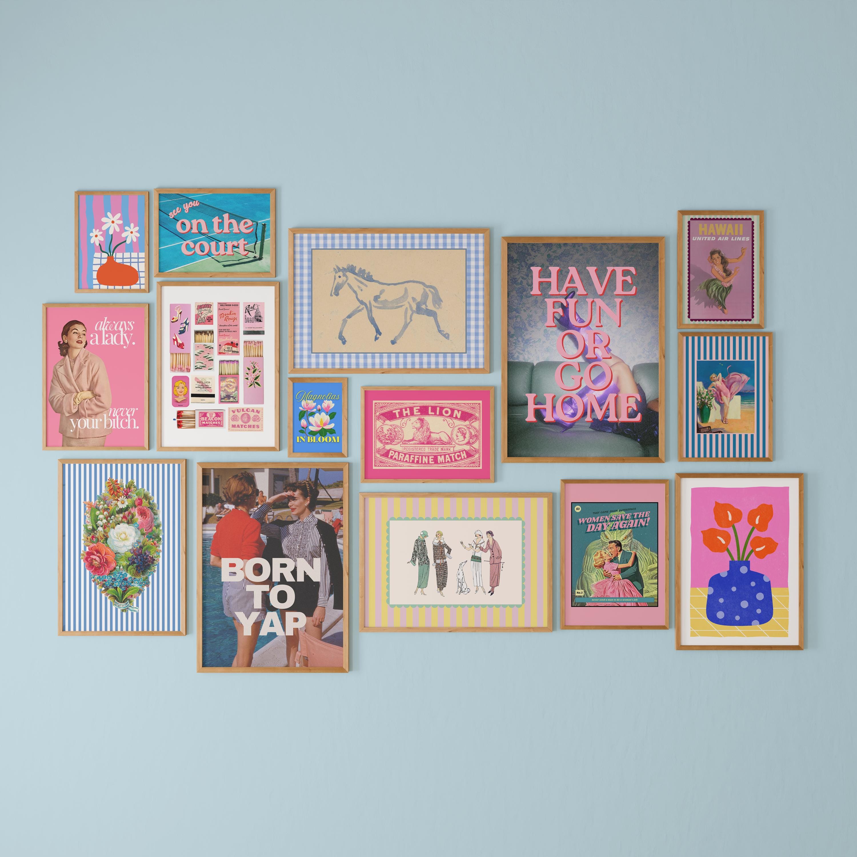 Gallery Wall Set of 15 Digital Art Prints
