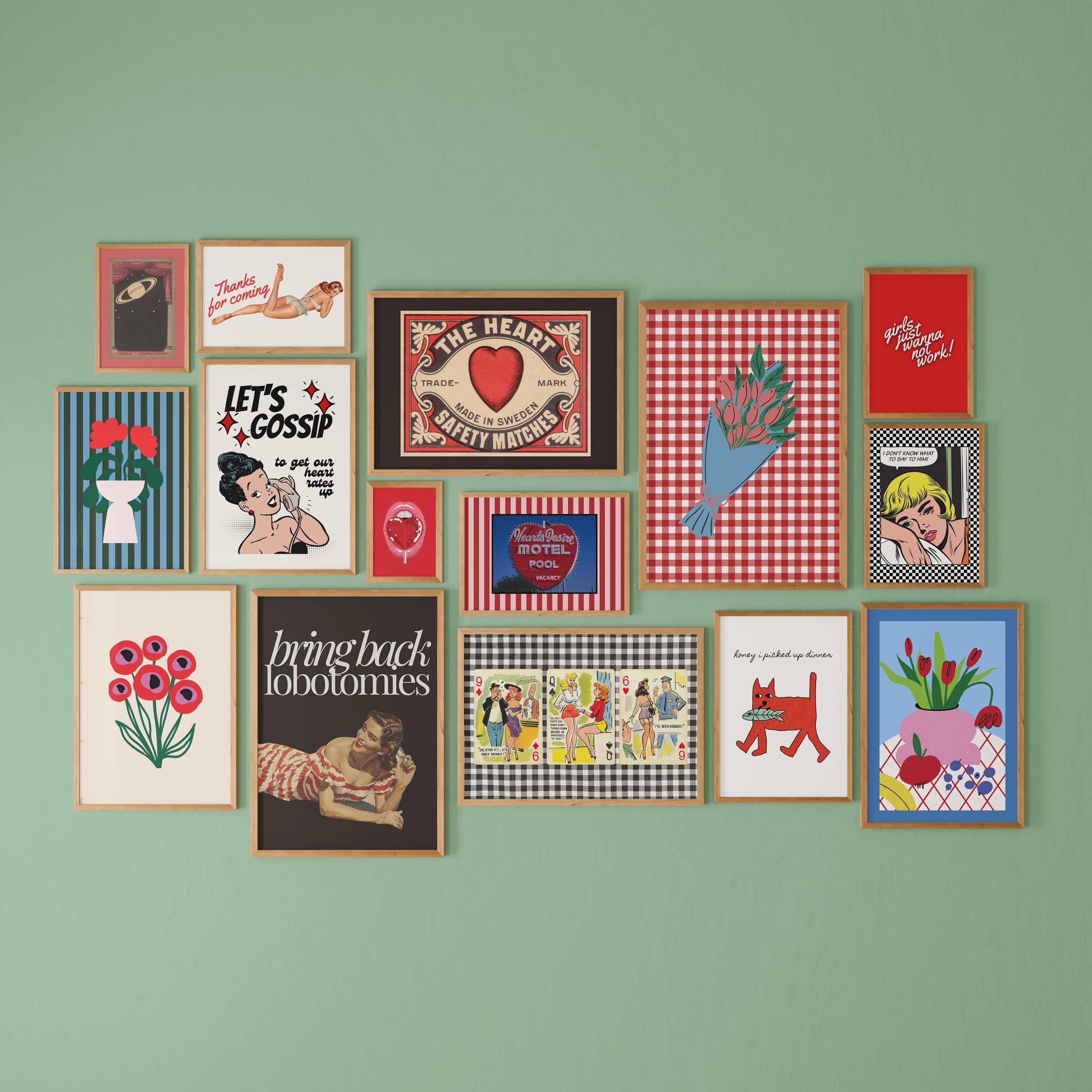Gallery Wall Set of 15 Digital Art Prints