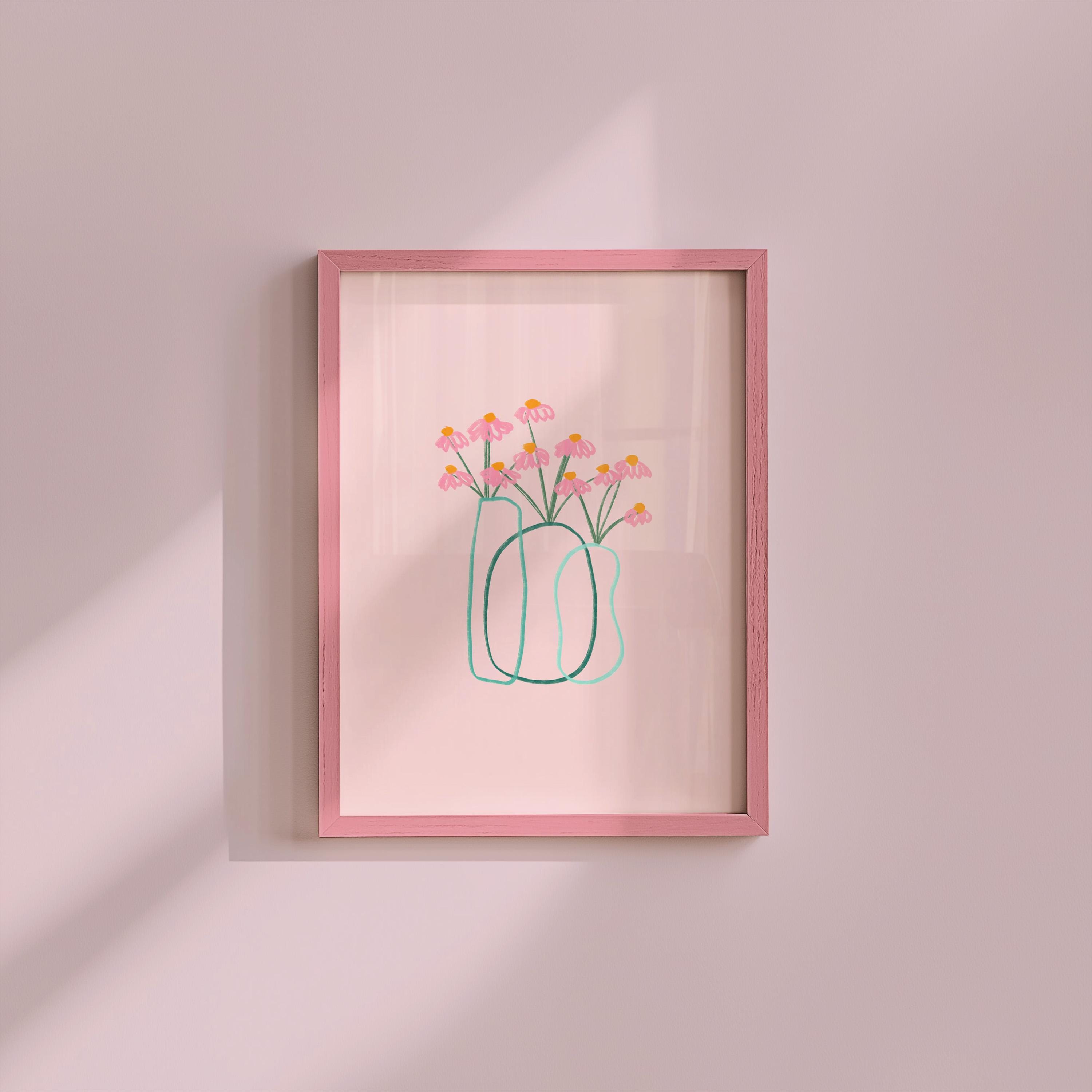 Bouquet of Flowers, Floral Art, Art Prints Floral, Floral Decor, Colorful Print, Girls Bedroom, Gift Idea, Inspirational Art, Minimalist Art
