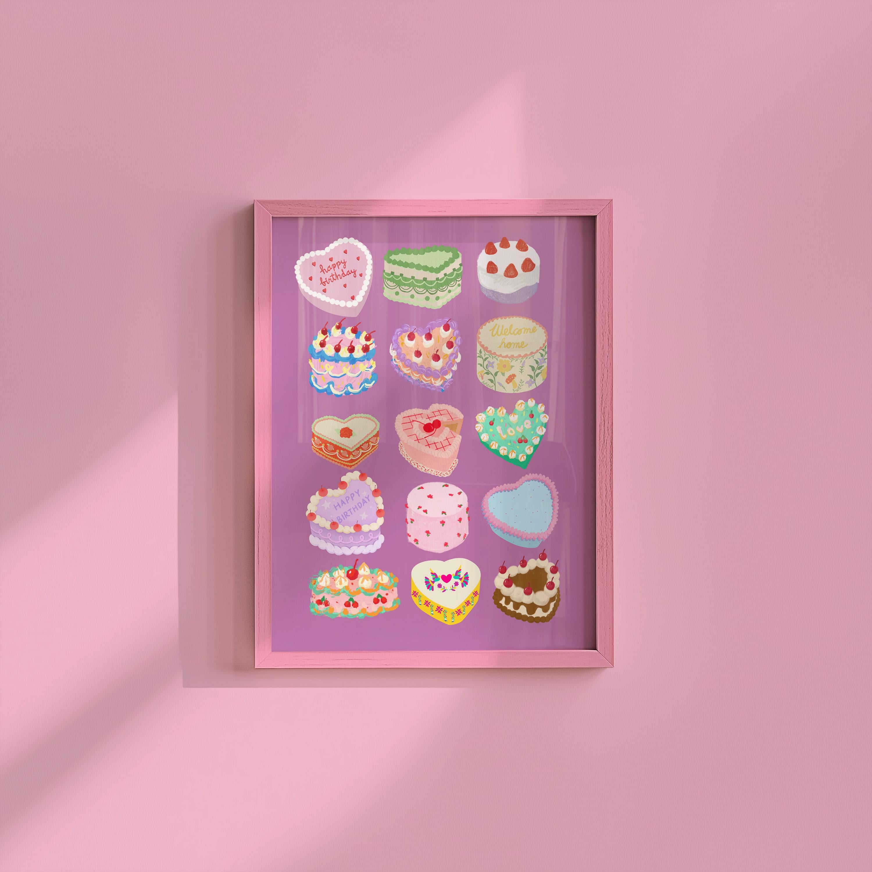 Digital Cake Art Prints for Kitchen Wall Decor - Trendy Food Art Download, Elegant Kitchen Printables, High-Quality Wall Art Print