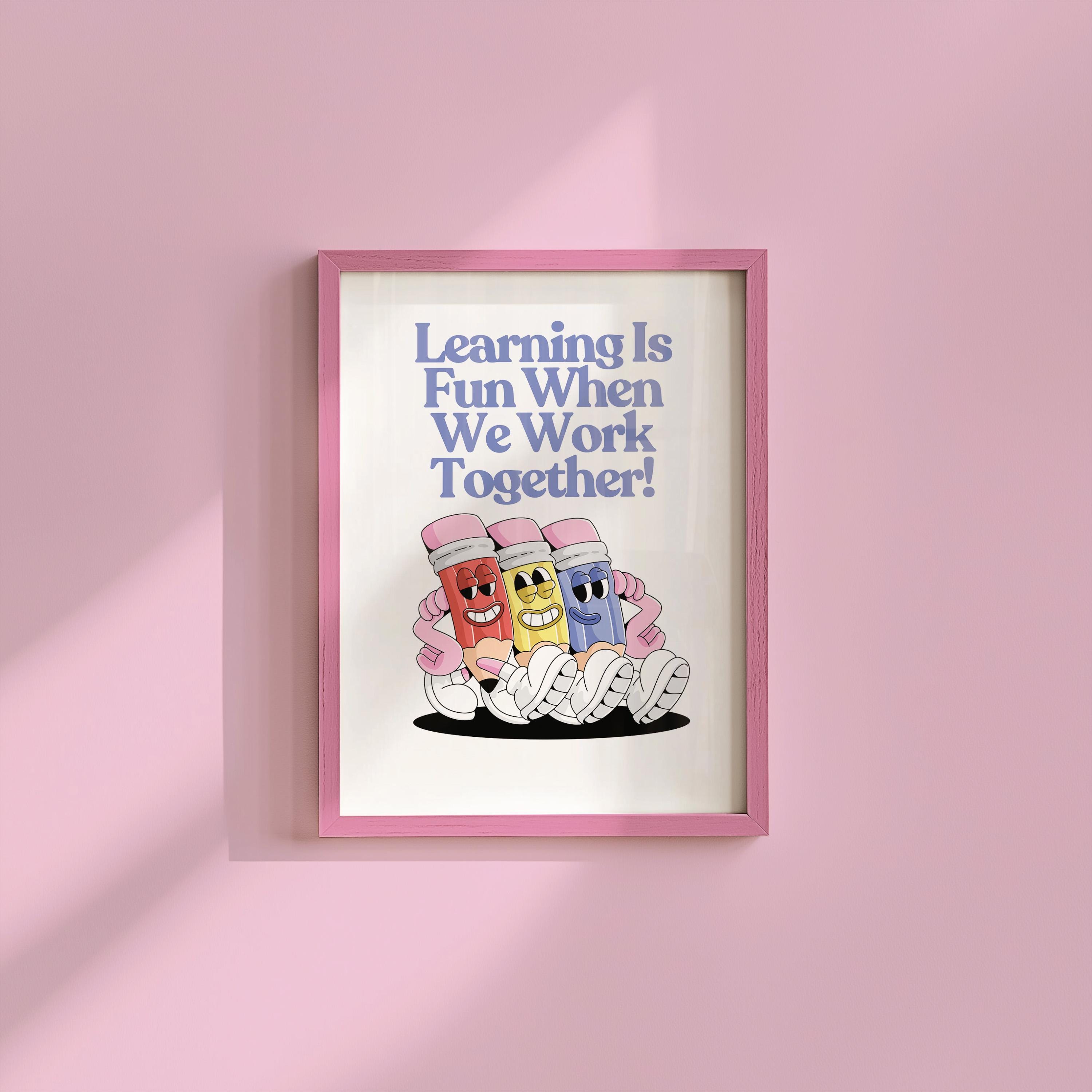 Classroom Art Decor, Book Wall Art, Retro Poster Print, Booked and Busy, Kids Room Decor, Reading Poster, Art for Kids Room