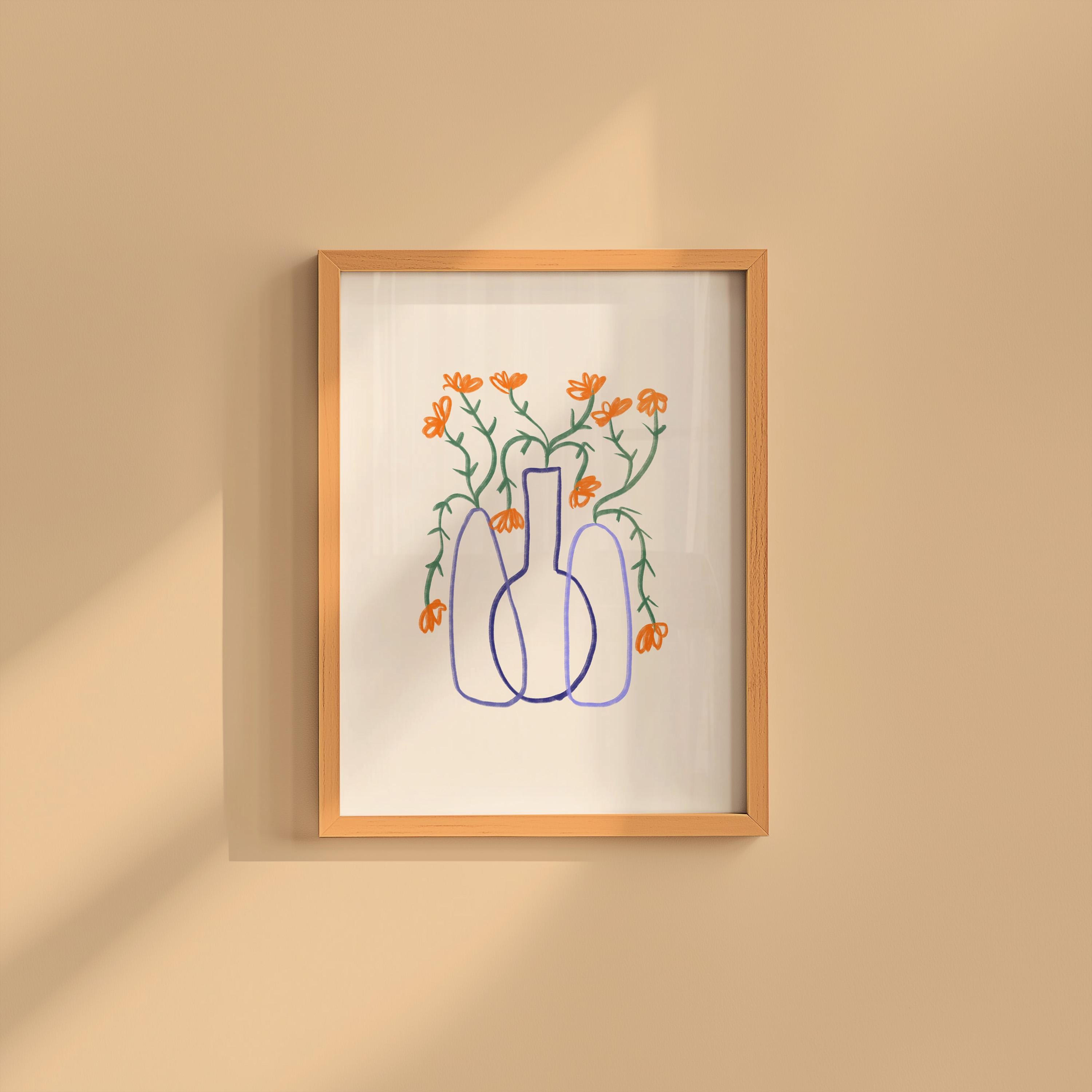 Bouquet of Flowers, Floral Art, Art Prints Floral, Floral Decor, Colorful Print, Girls Bedroom, Gift Idea, Inspirational Art, Minimalist Art
