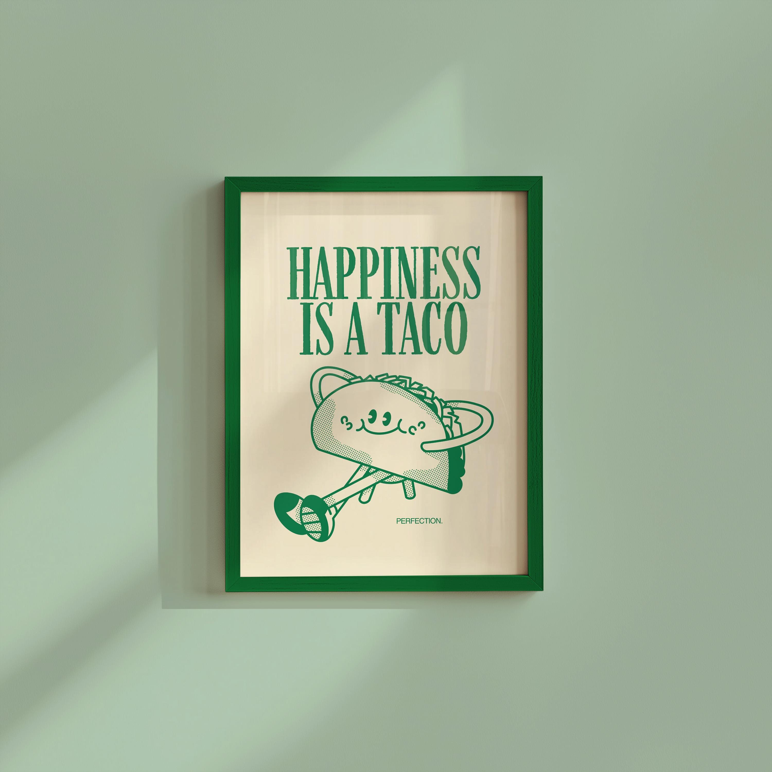 Aesthetic Kitchen Decor, Cute Cooking Art, Kitchen Wall Art Print, Minimalist Cartoon Print, Taco Art Print, Retro Taco Art, Wall Art Print