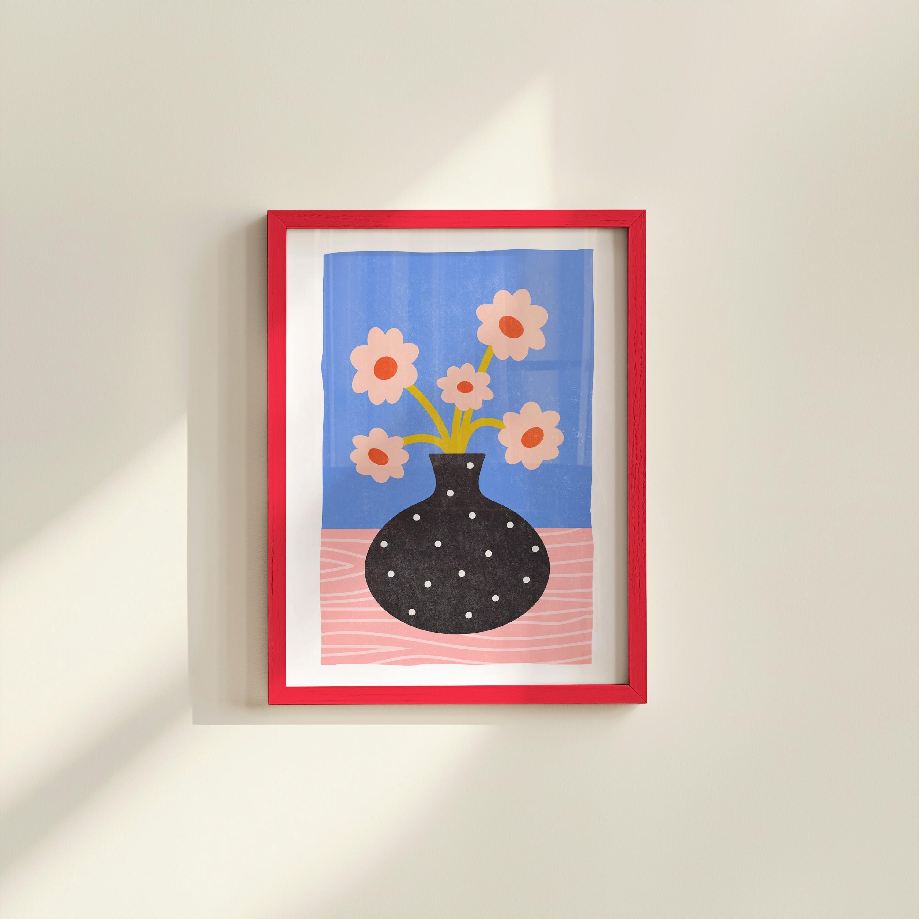 Pink Flower Bouquet, Blue and Pink Poster, Pink Art Print, Pink Floral Prints, Trendy Prints, Pink Bouquet Art, Trendy Floral Art