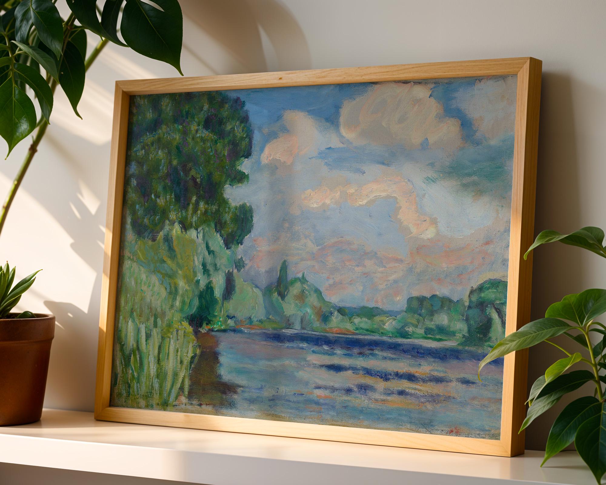 La Seine Vintage Digital Art Print