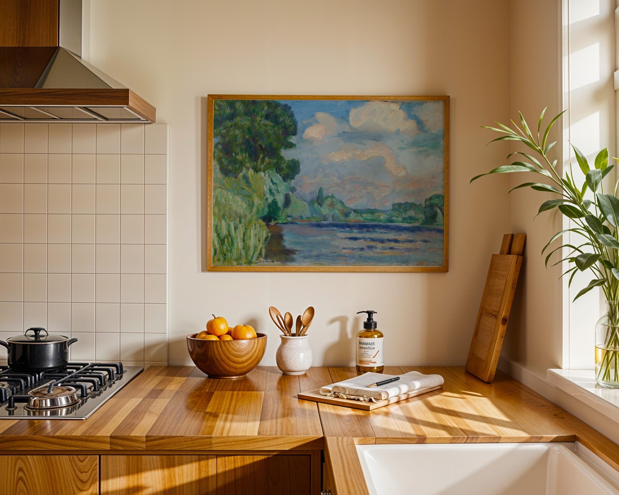 La Seine Painting | Vintage Wall Art for Impressionist Decor & Green Home Aesthetic, Digital Download, Digital Art Print, Classic Decor