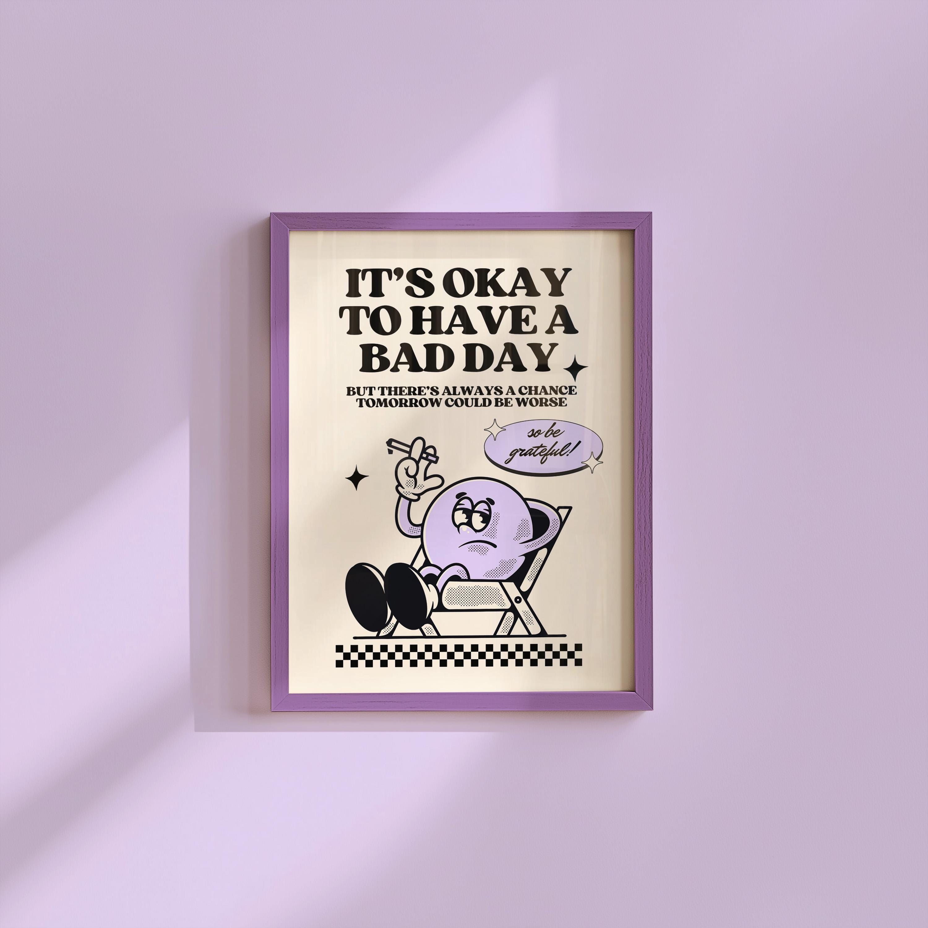 Printable Poster, Funny Decor, Bedroom Room Decor, Cartoon Poster, Inspiration Art, Purple Wall Art, Sassy Digital Print, Digital Art Print