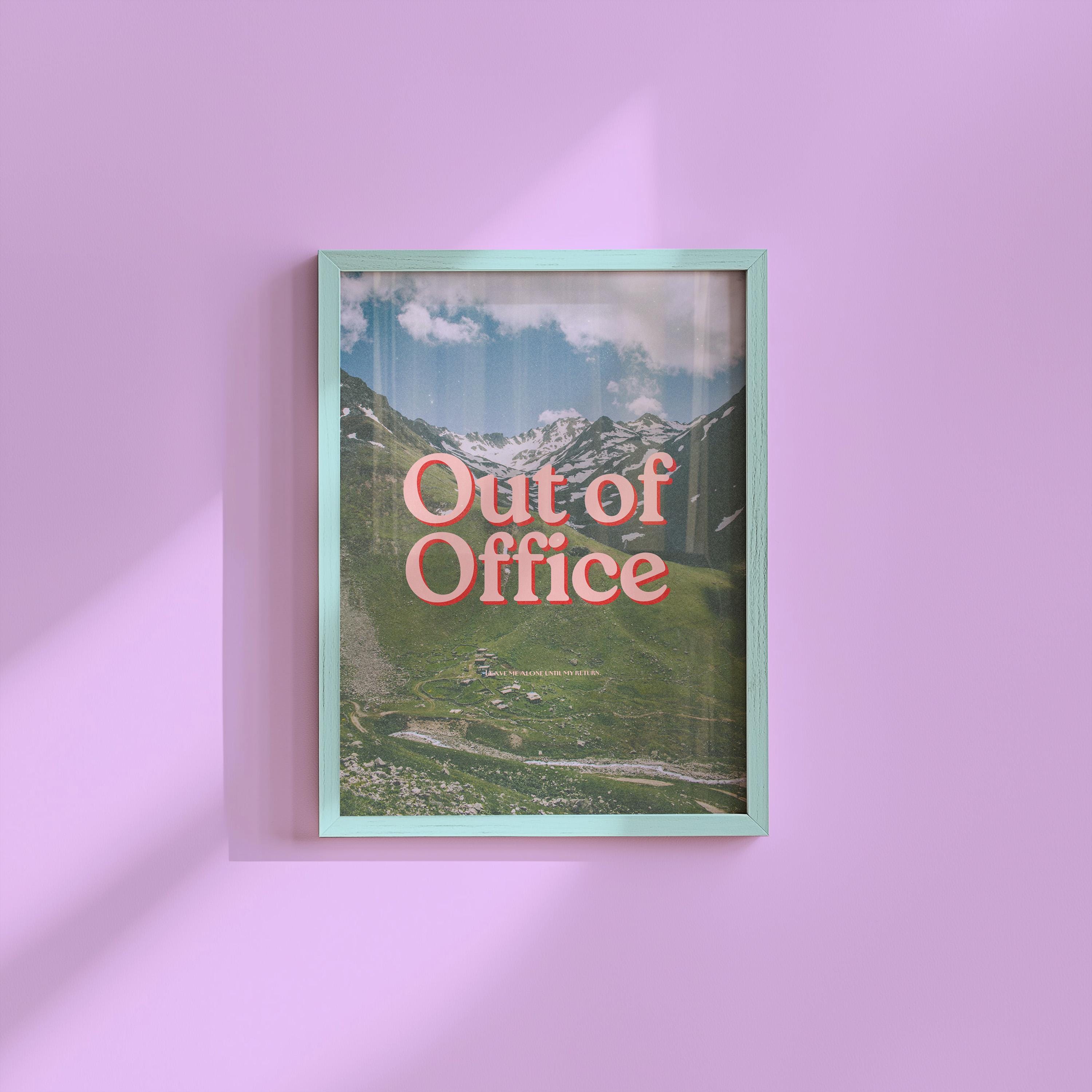 Out of Office Retro Photograph Typography Art Print