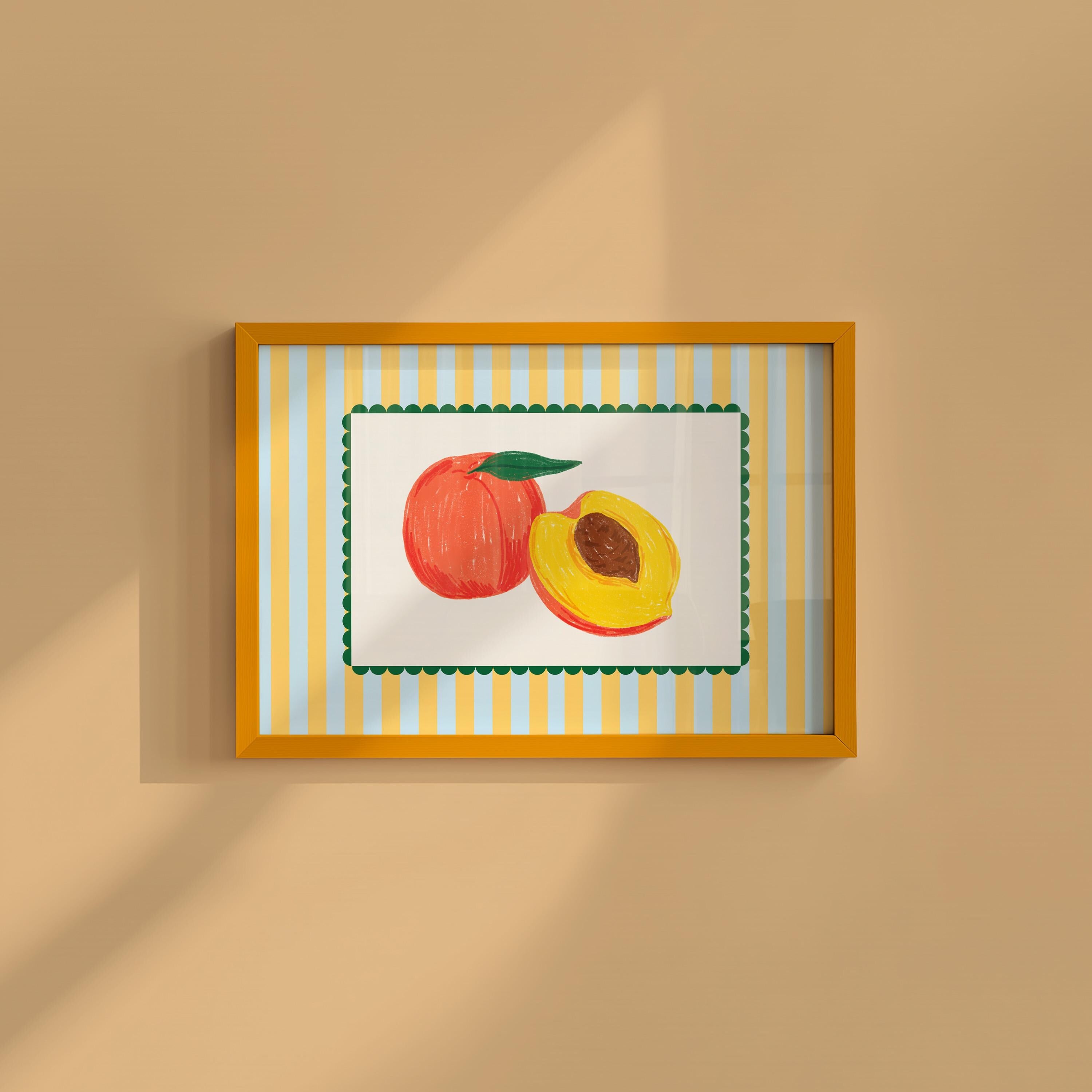 Peach Stripe Digital Art Print