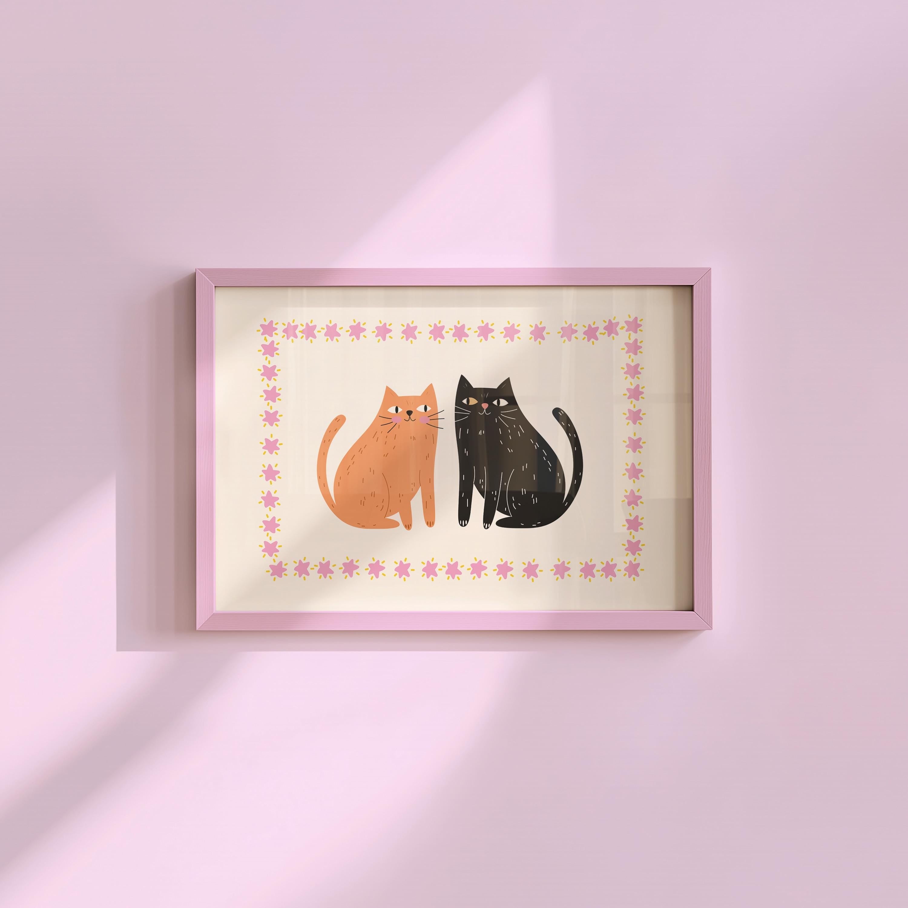 Two Kitties Digital Art Print