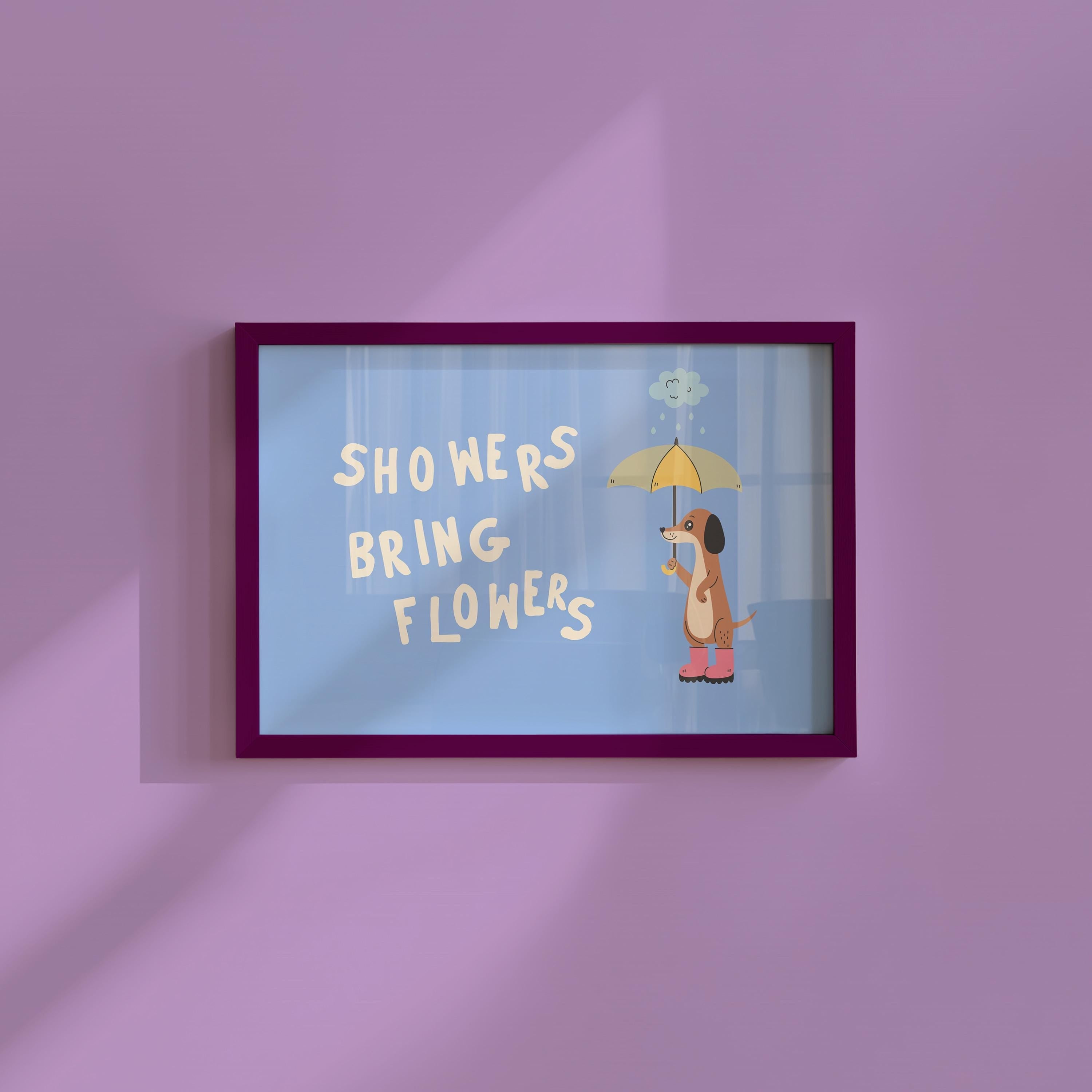 Showers Bring Flowers Digital Art Print