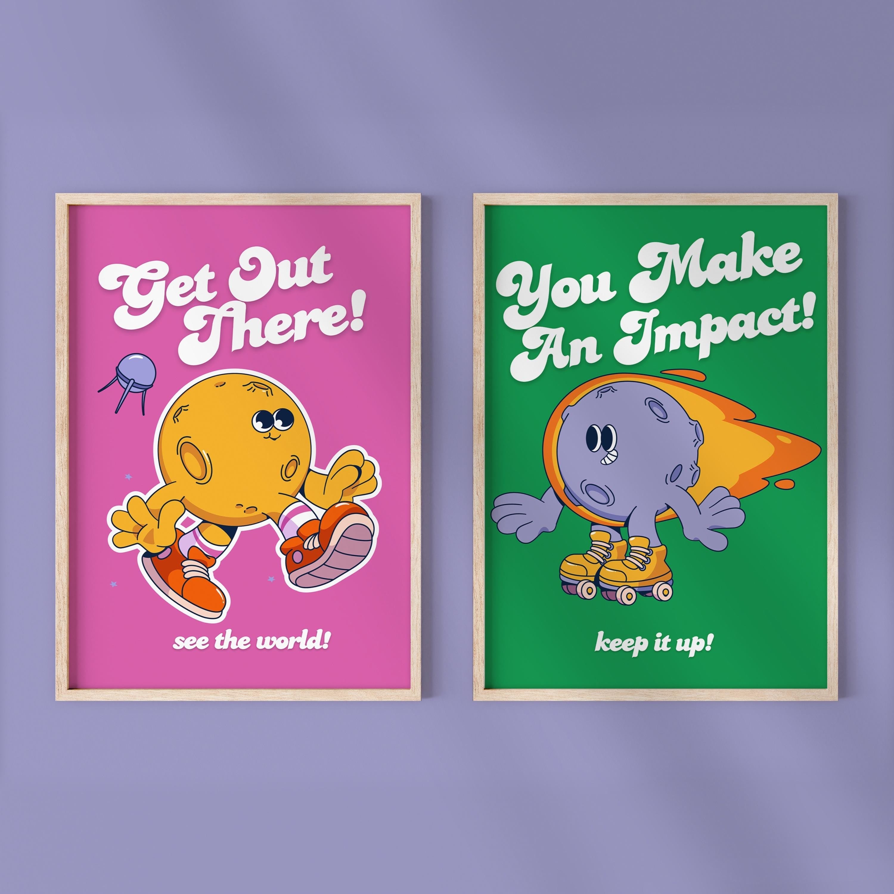 Set of 2 Outer Space Digital Art Prints