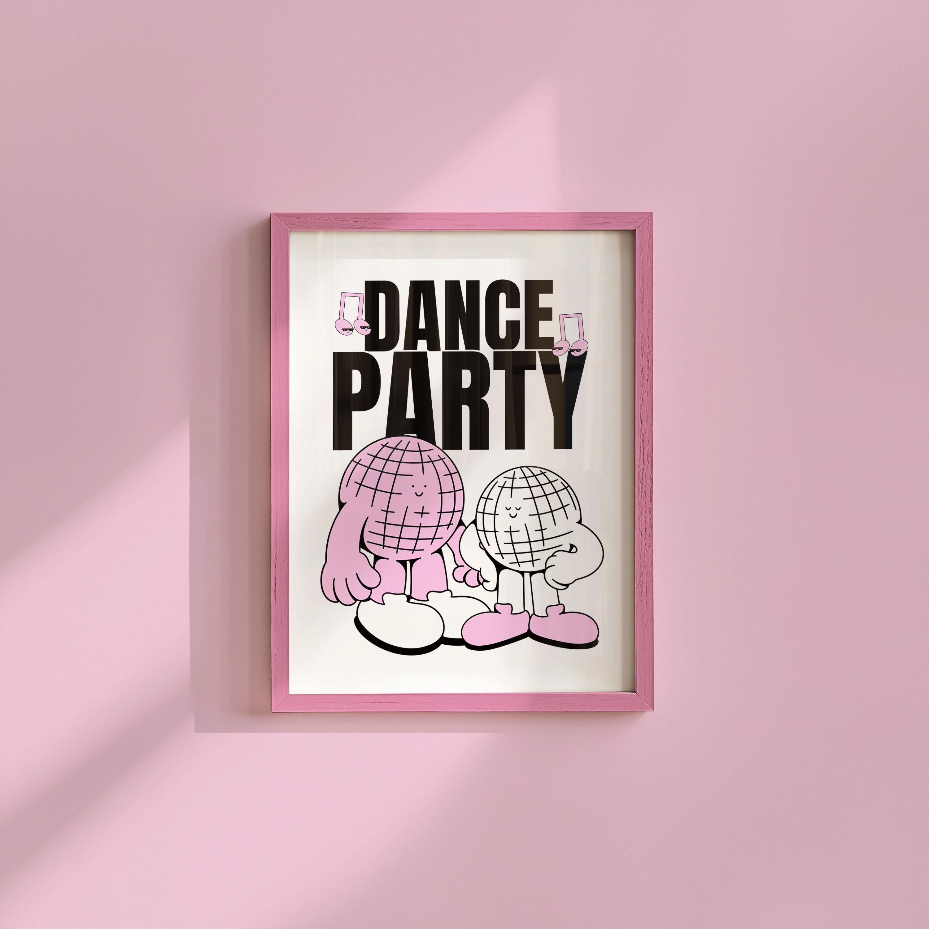Dance Party Cartoon Digital Art Print