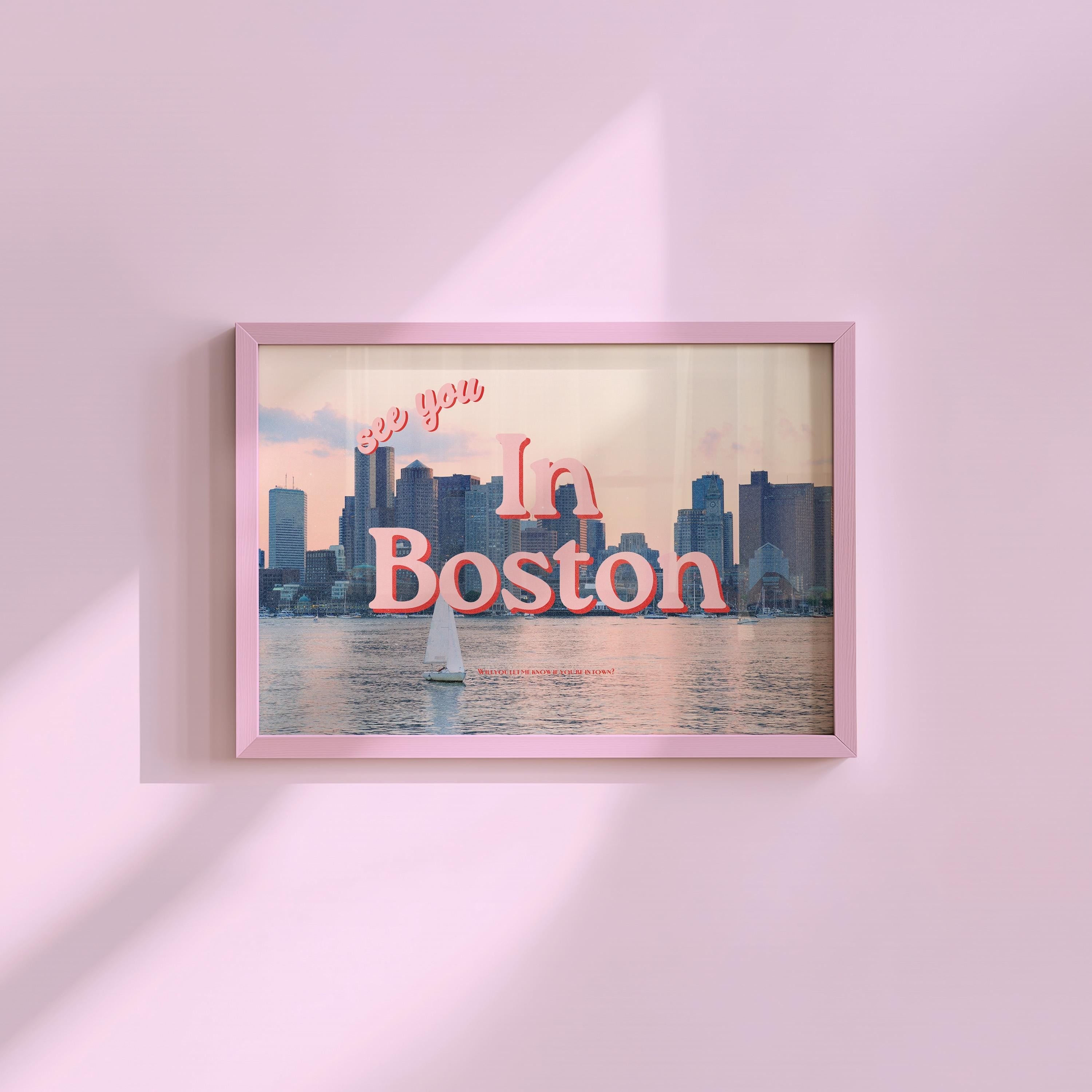 See you in Boston Retro Photography Horizontal Digital Art Print
