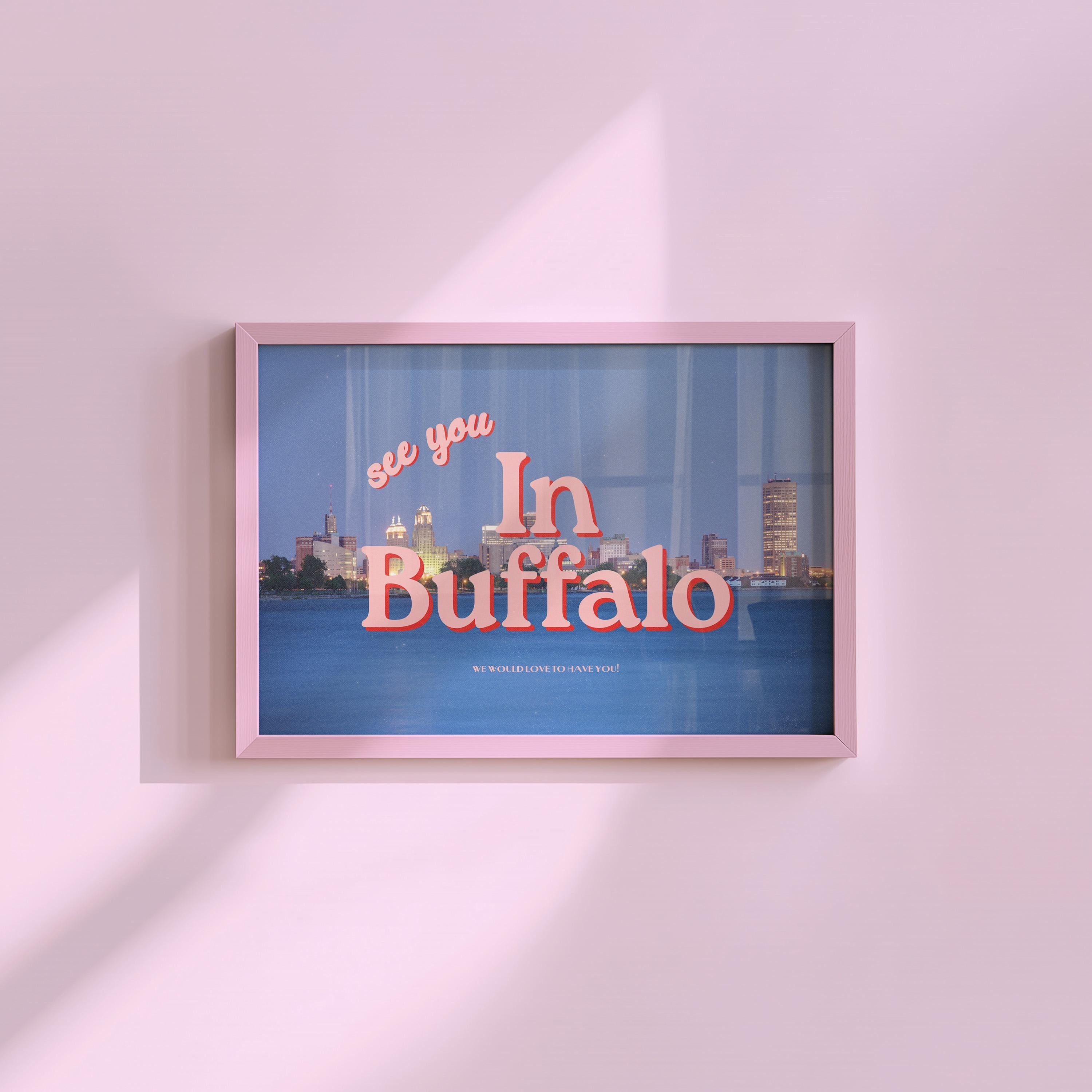 See you in Buffalo Retro Photography Horizontal Digital Art Print