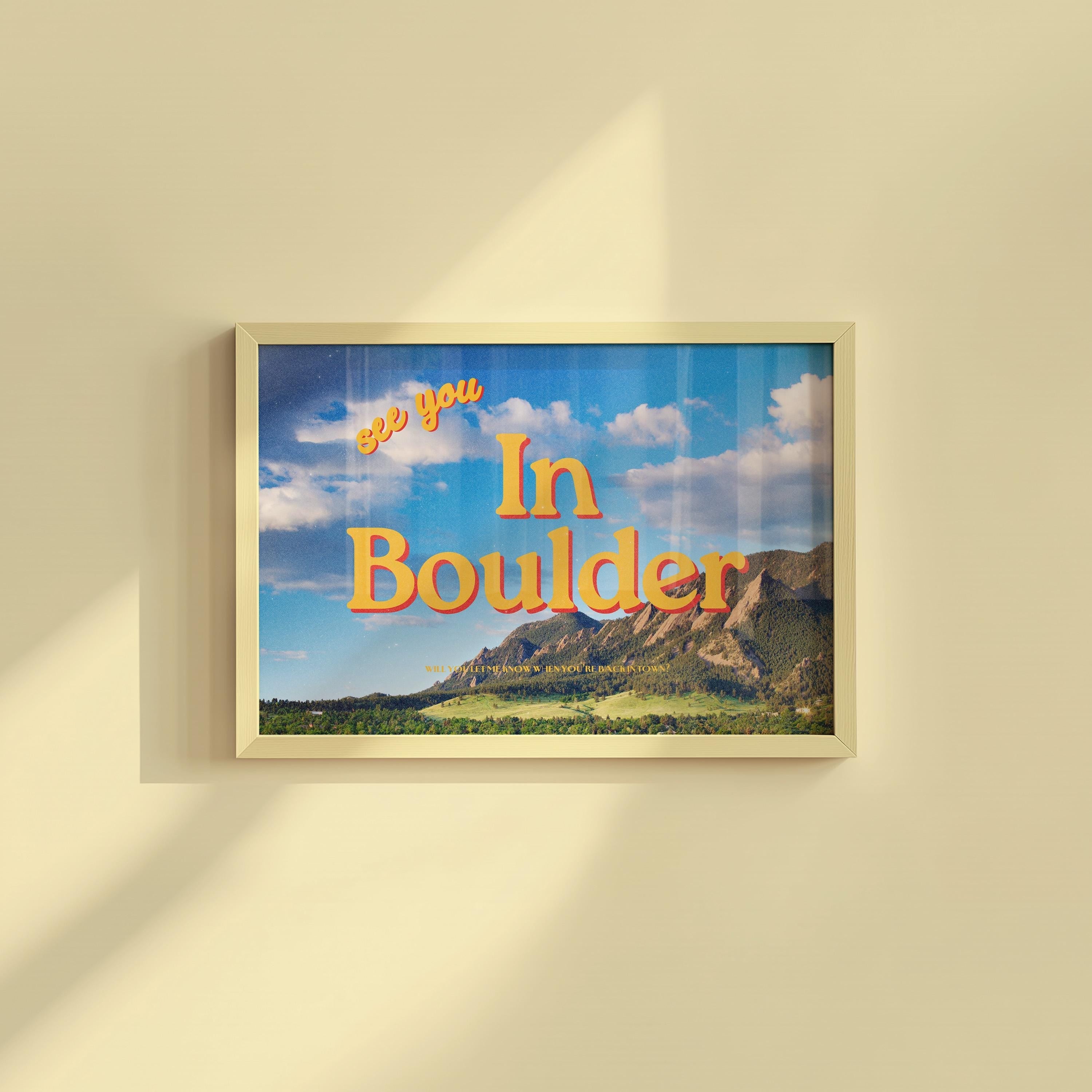 See you in Boulder Retro Photography Horizontal Digital Art Print