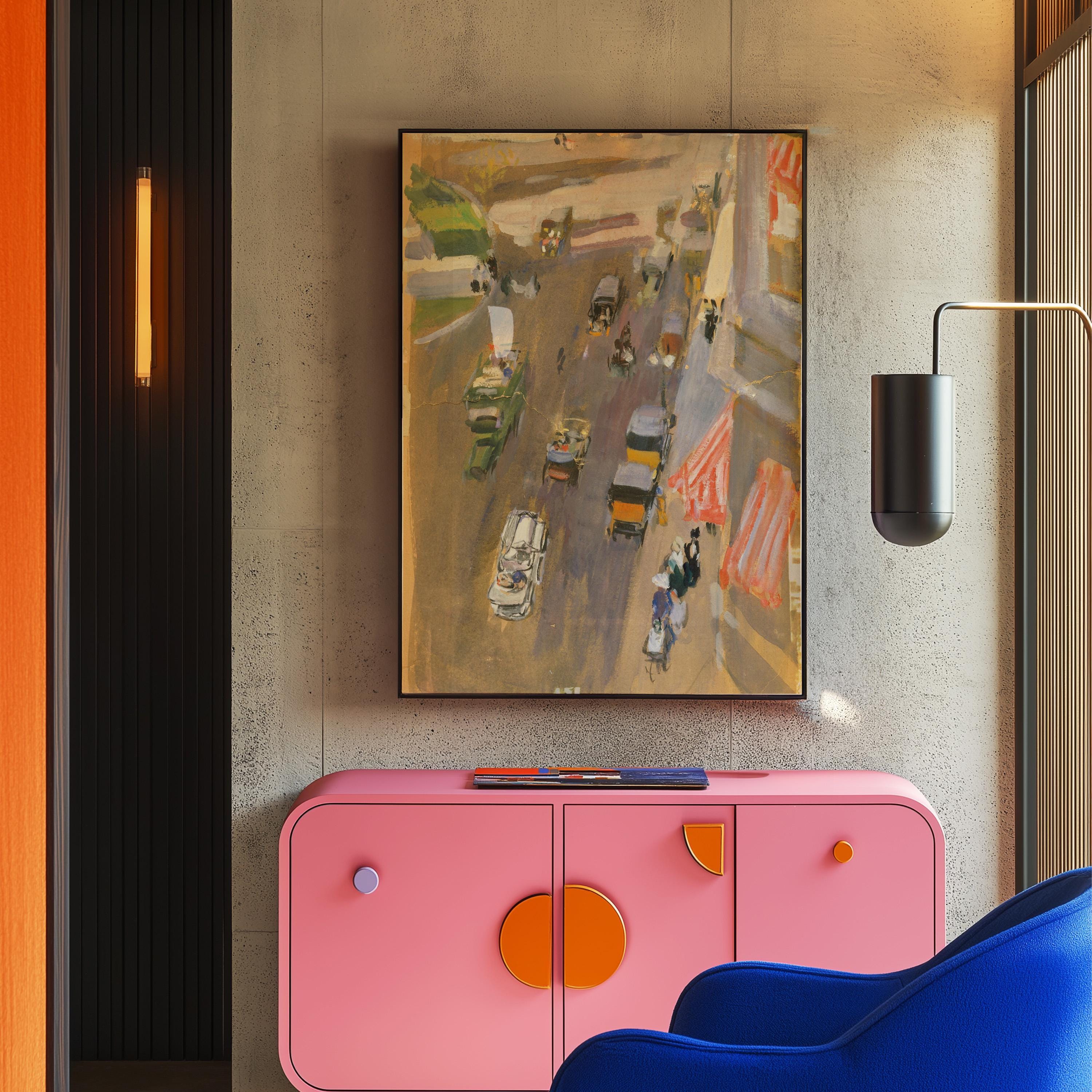 New York Art Print Digital Download - Classic Multi Color City Painting, NYC Wall Decor, Modern New York Prints