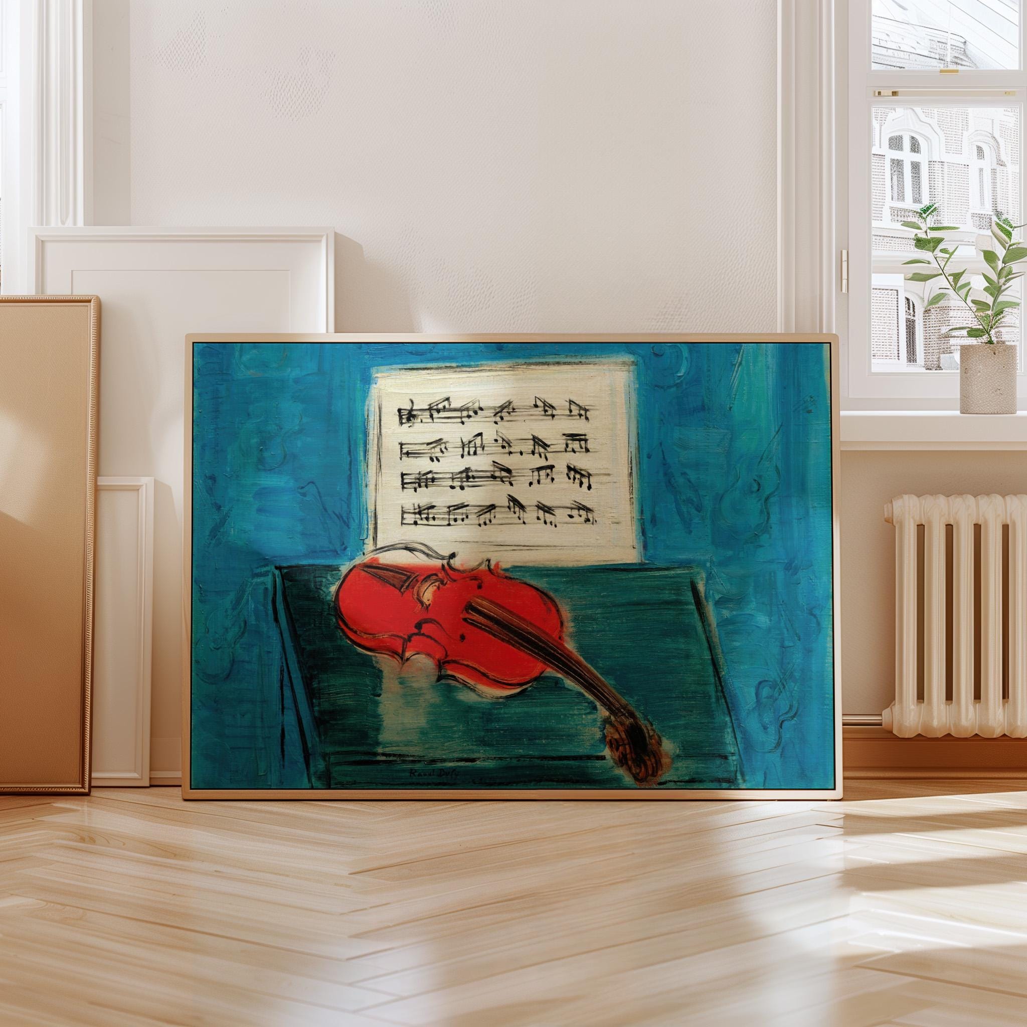 Abstract Music Wall Art | Maximalist Decor | Violin Oil Painting | Vintage Painting Downloadable Print | Mozart Lover Gift