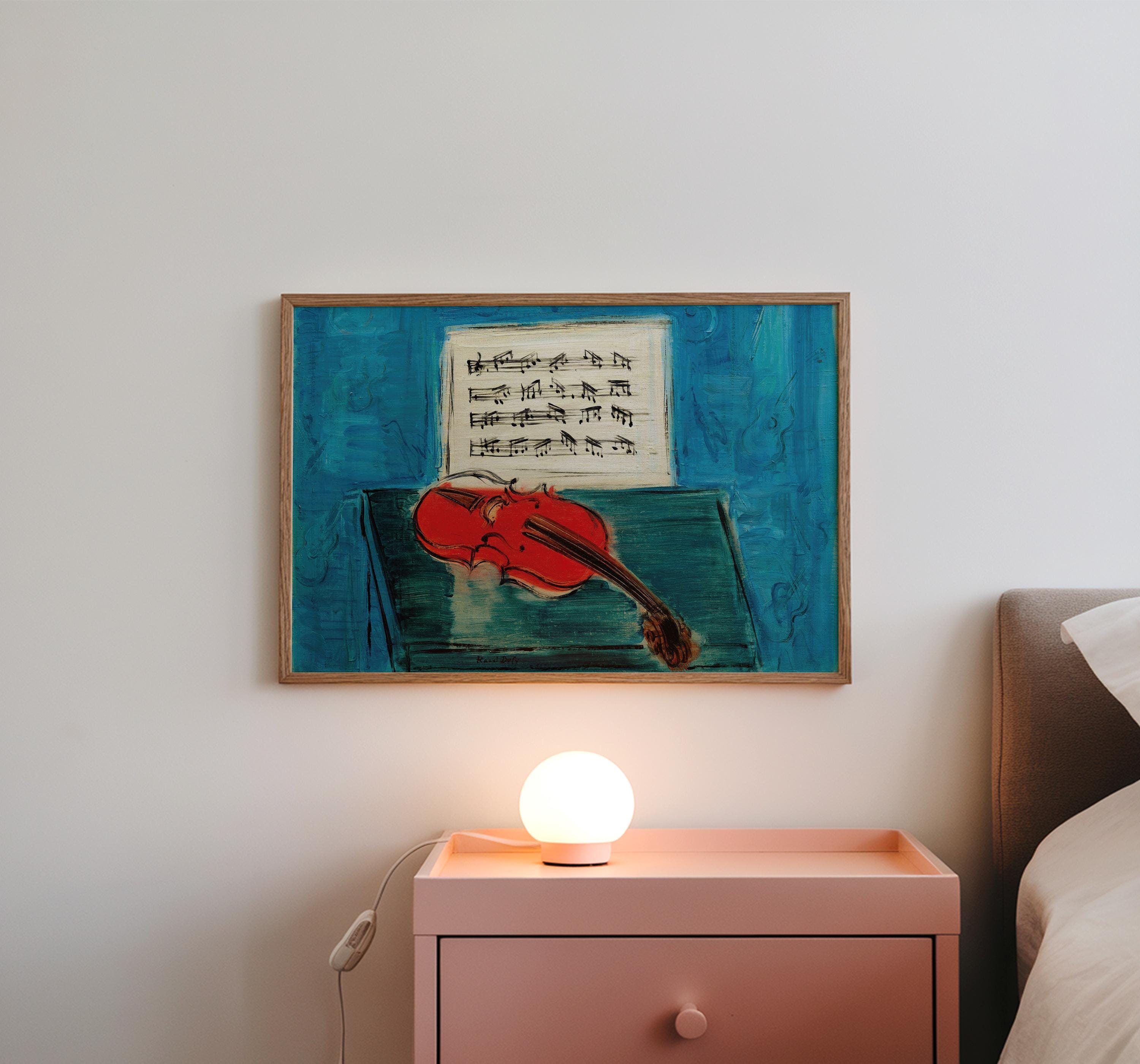 Abstract Music Wall Art | Maximalist Decor | Violin Oil Painting | Vintage Painting Downloadable Print | Mozart Lover Gift